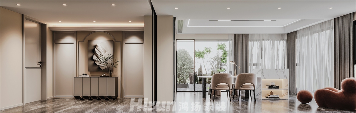 湖山賦300㎡新裝飾主義別墅 裝修案例效果圖-1