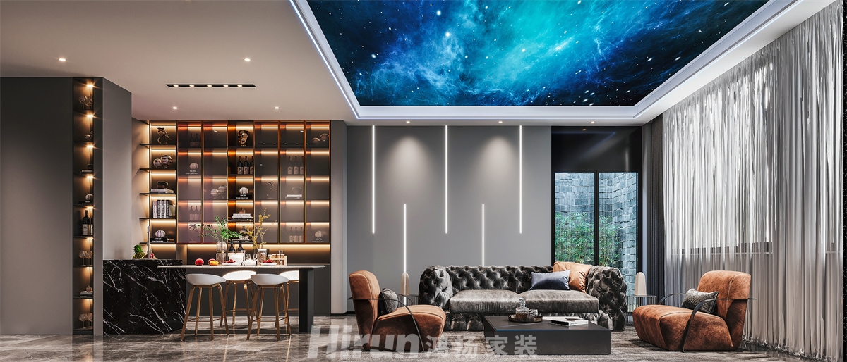 湖山賦300㎡新裝飾主義別墅 裝修案例效果圖-5