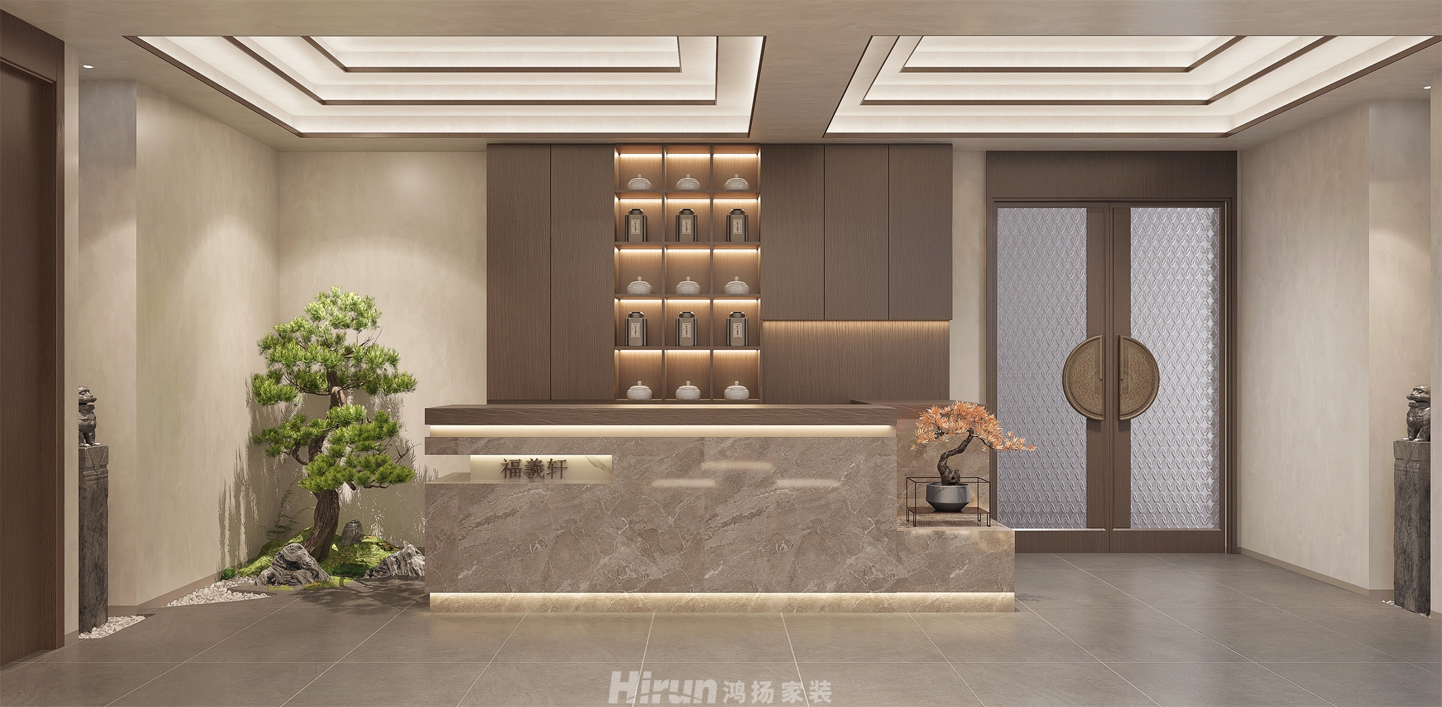 順天御嶺會所300㎡意境東方別墅 裝修案例效果圖-3