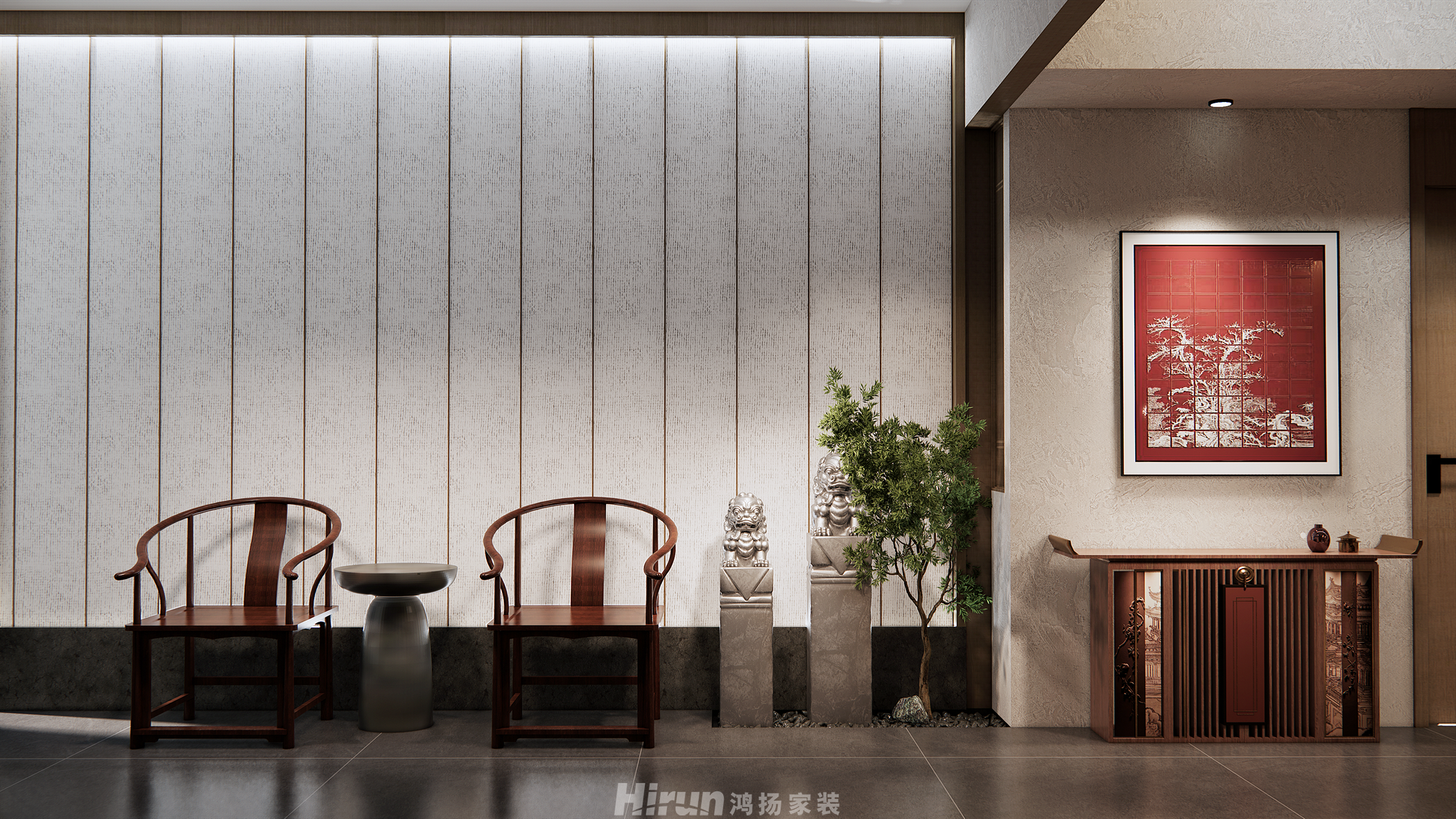 順天御嶺會所300㎡意境東方別墅 裝修案例效果圖-6