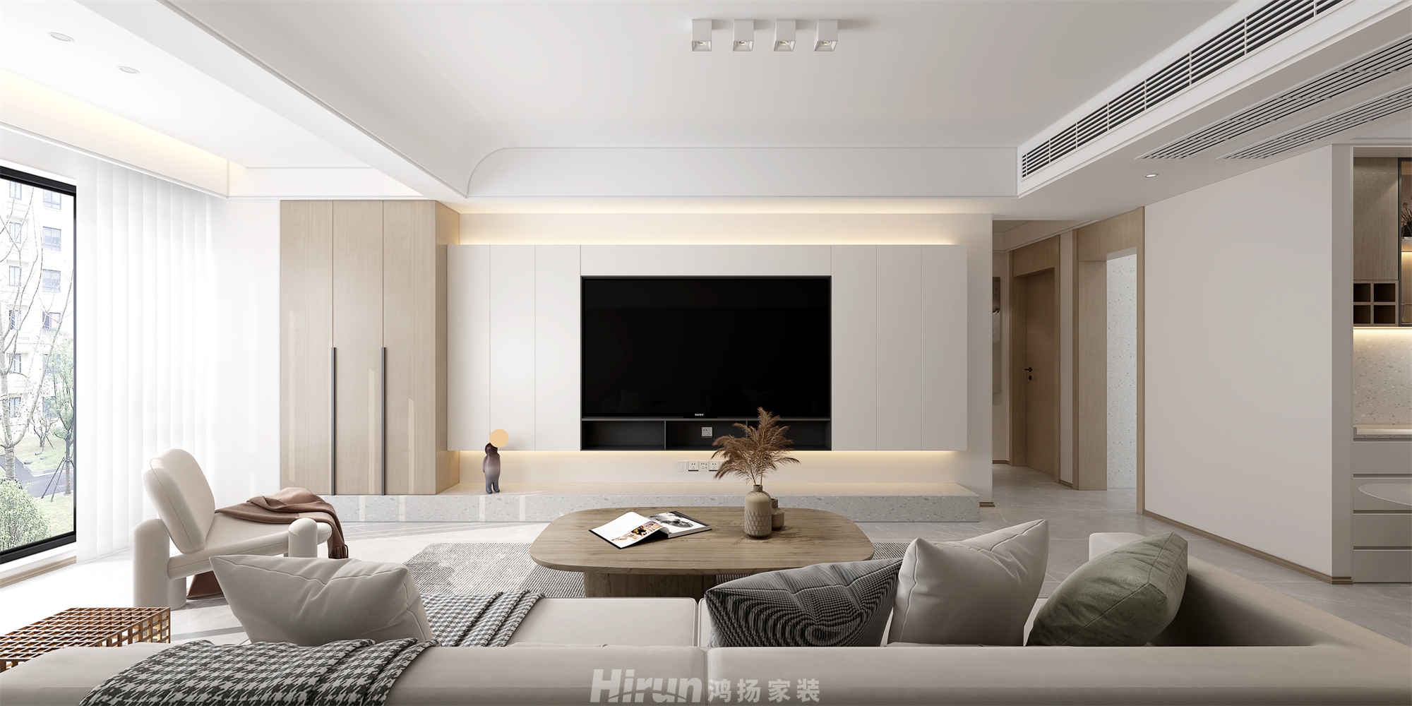 萬樓公館140㎡雅致現(xiàn)代四居室 裝修案例效果圖-2