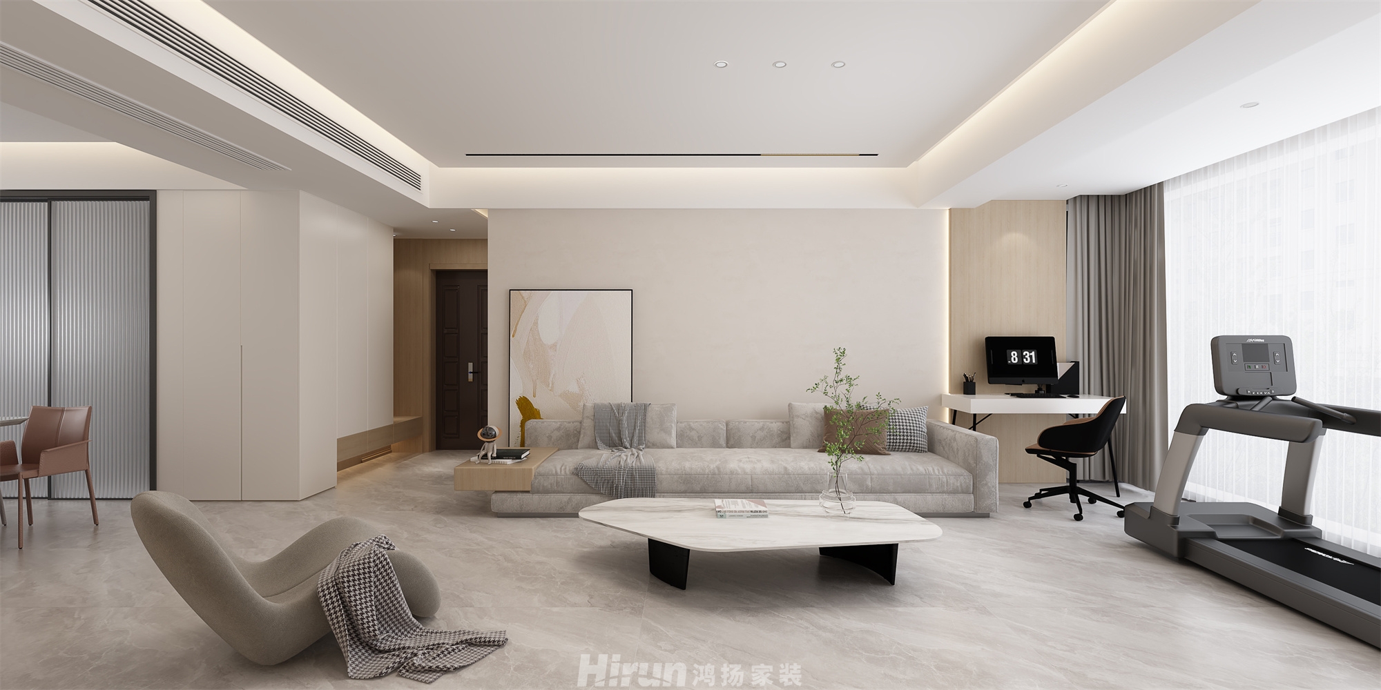 白石古蓮城140㎡北歐之光四居室 裝修案例效果圖-5