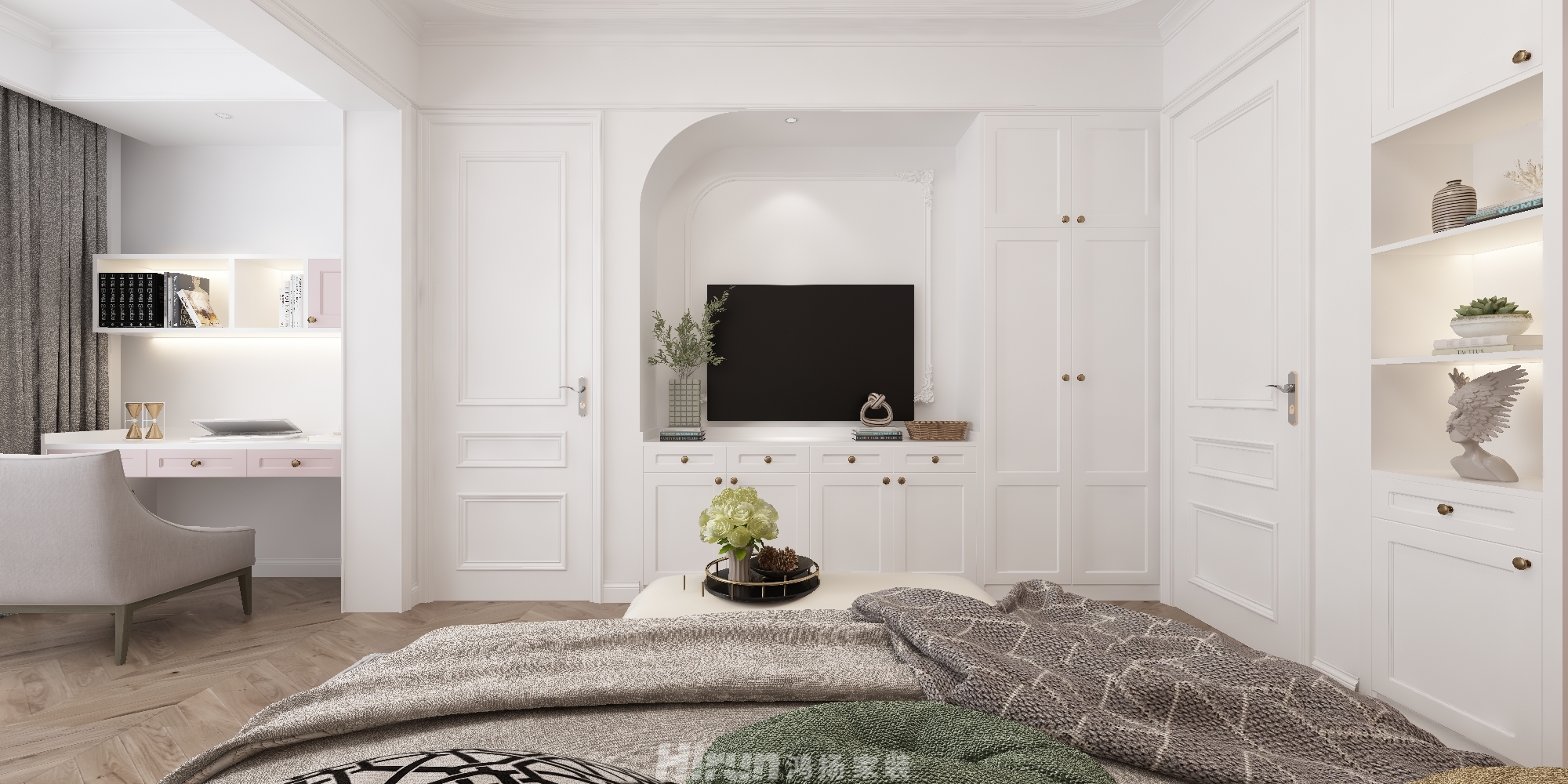 華容山水苑360㎡歐美香頌別墅 裝修案例效果圖-2