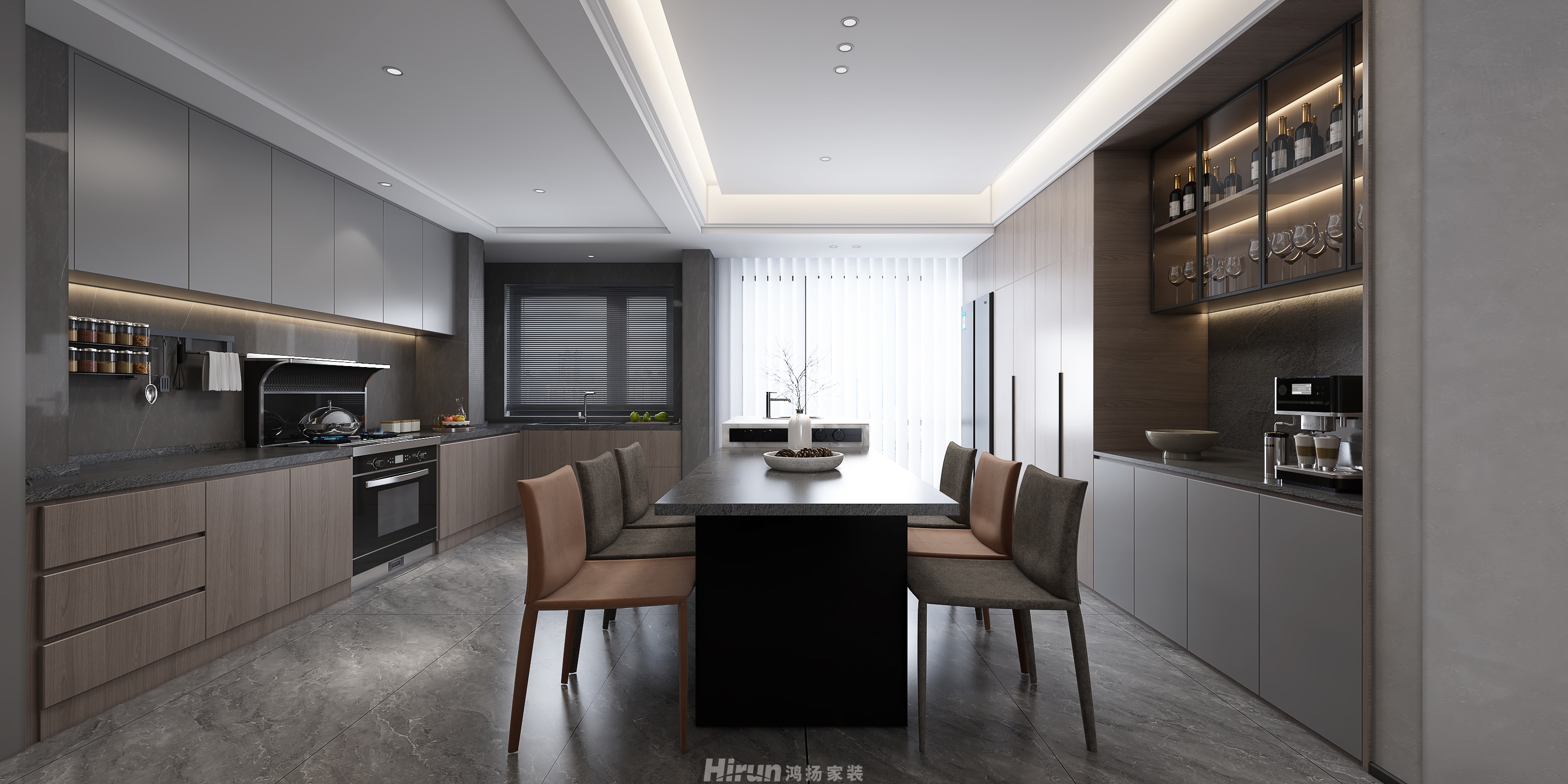 時代公館180㎡雅致現代四居室 裝修案例效果圖-10