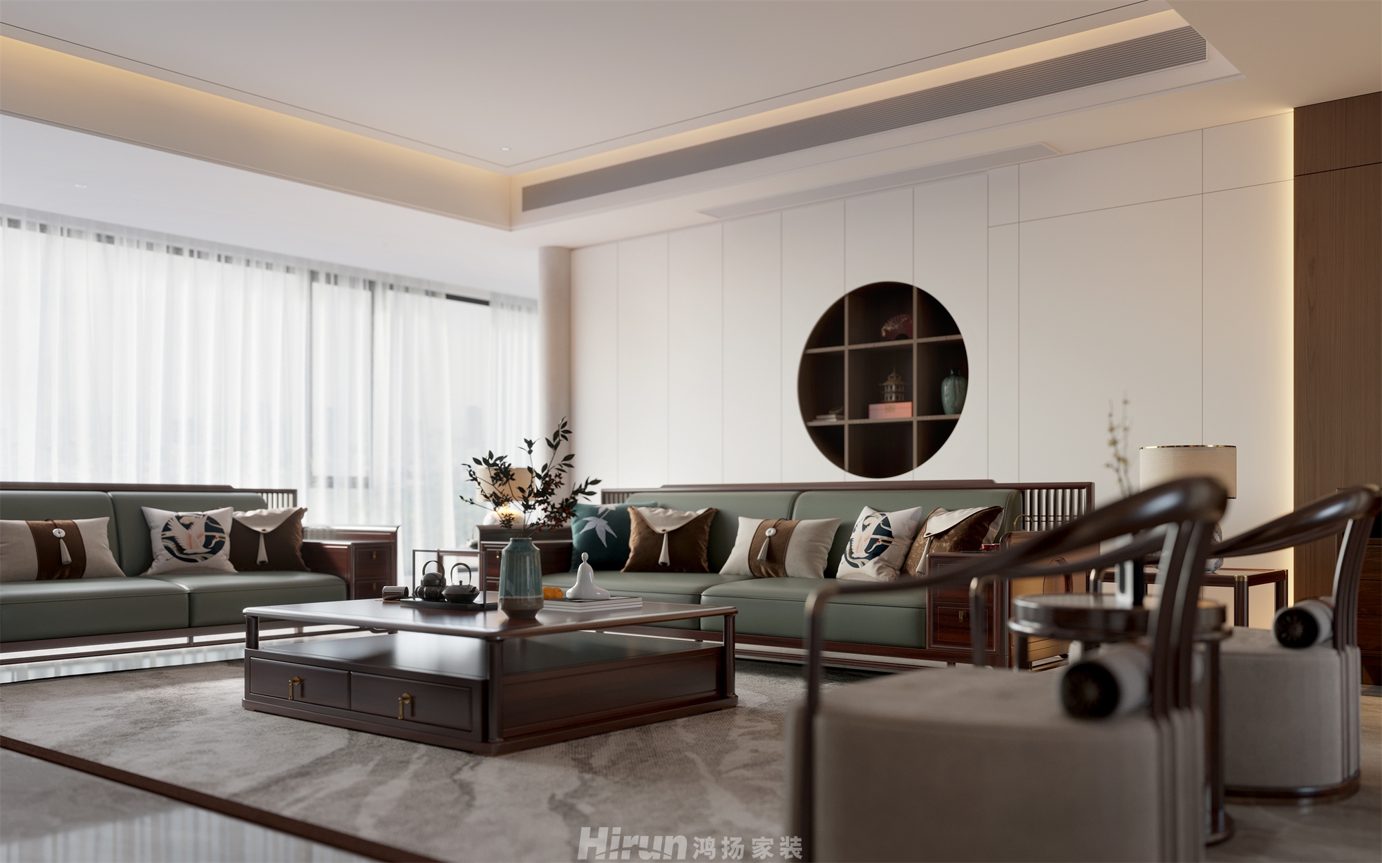 東旭國際230㎡復合寫意大平層 裝修案例效果圖-3