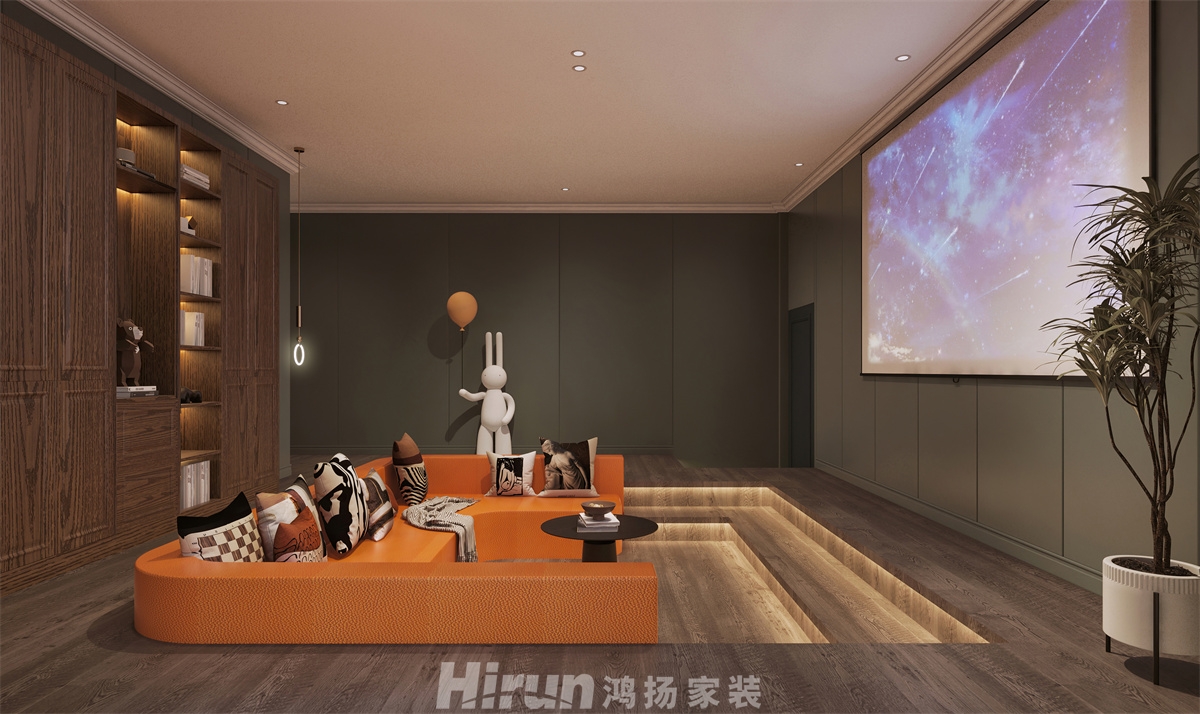 城南私宅200㎡復(fù)古風(fēng)潮大平層 裝修案例效果圖-4