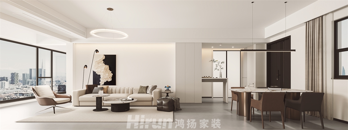 半島城央119㎡雅致現(xiàn)代三居室 裝修案例效果圖-2