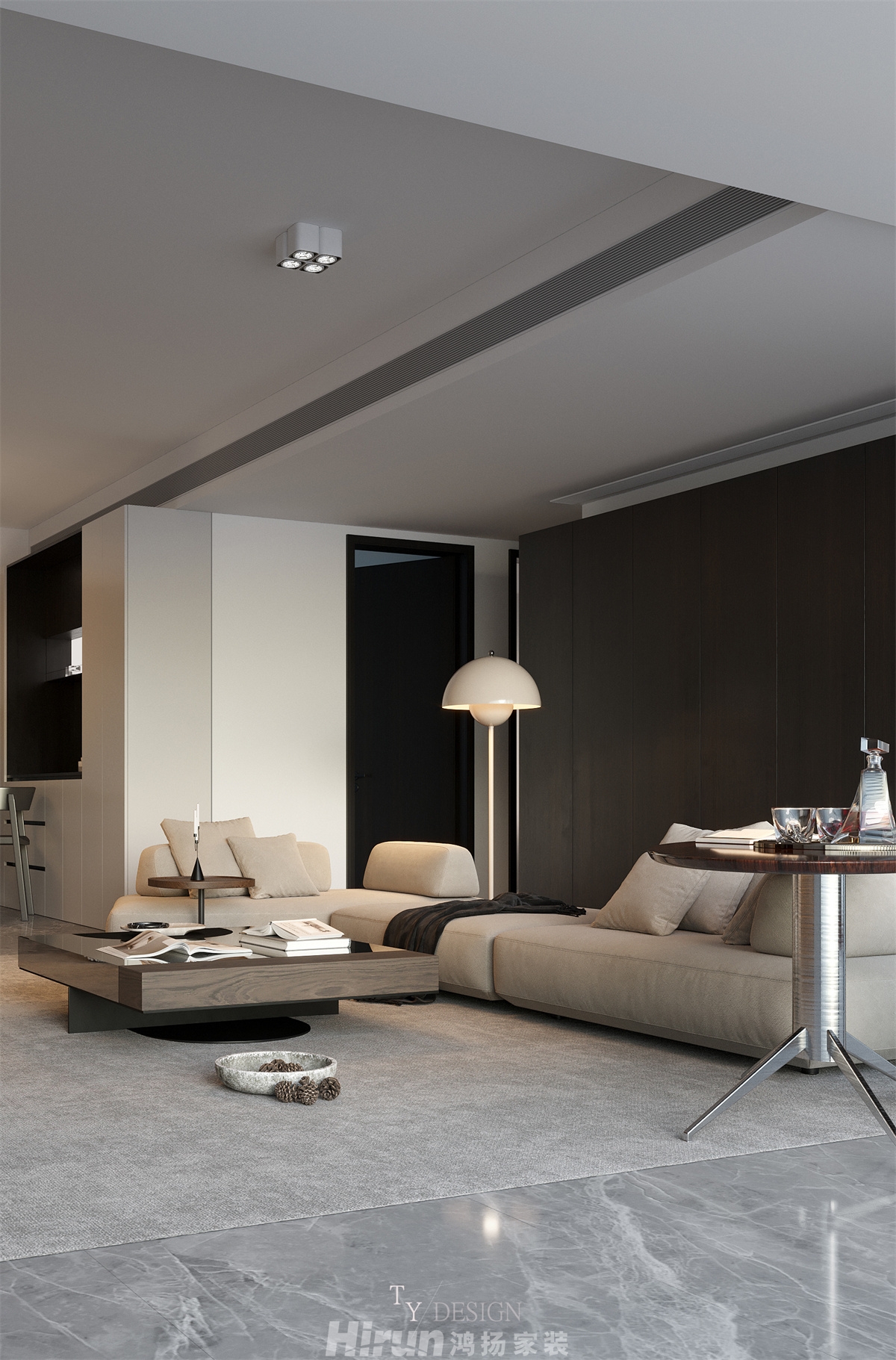 軌道萬科悅府128㎡雅致現(xiàn)代三居室 裝修案例效果圖-7