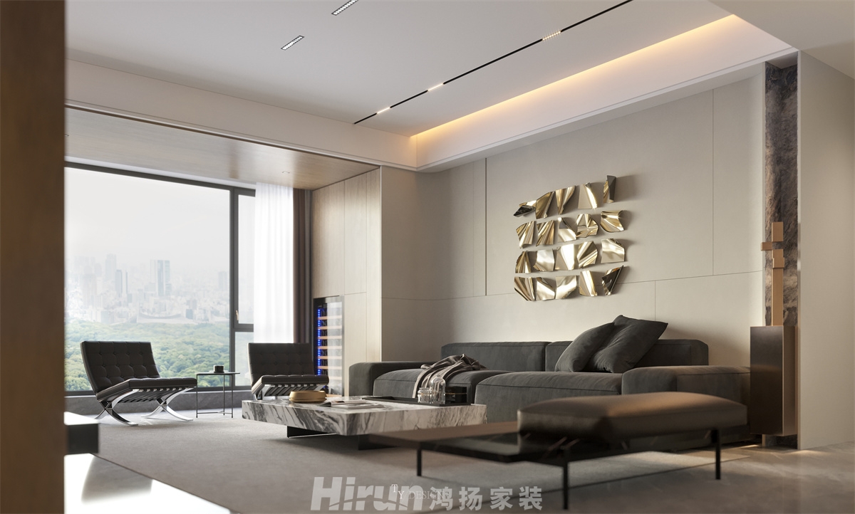 龍湖春江天曜142㎡新裝飾主義四居室 裝修案例效果圖-1