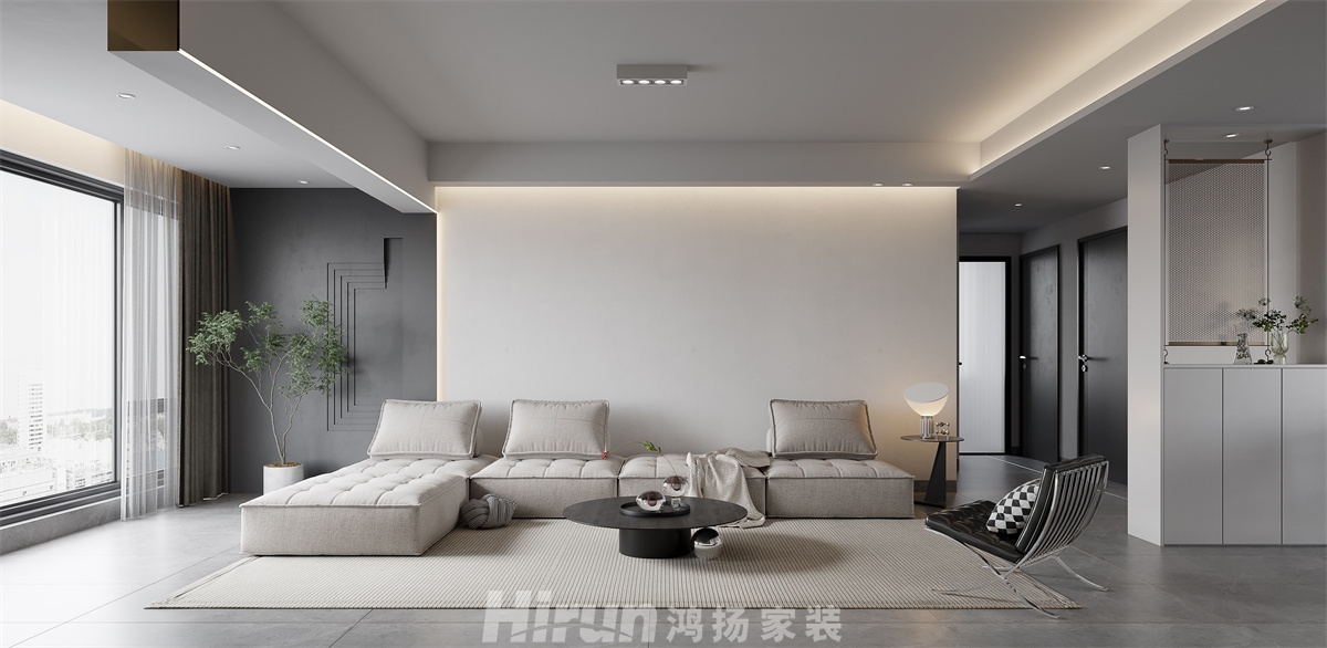 北辰三角洲142㎡雅致現代三居室 裝修案例效果圖-3