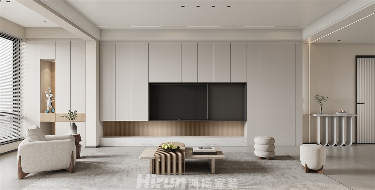 濱湖灣160㎡北歐之光四居室 裝修案例效果圖-3