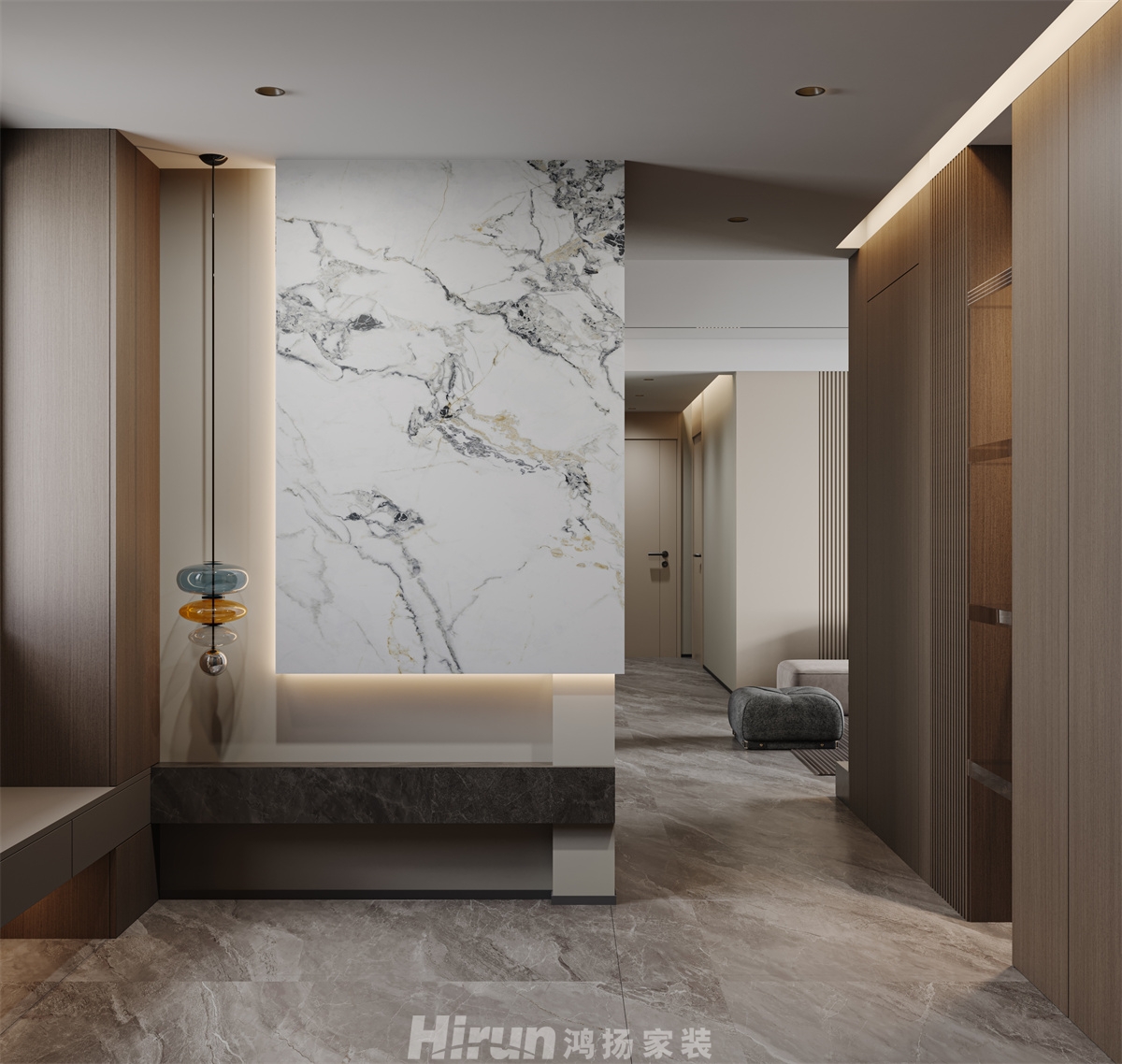 龍湖天辰原著170㎡新裝飾主義四居室 裝修案例效果圖-3