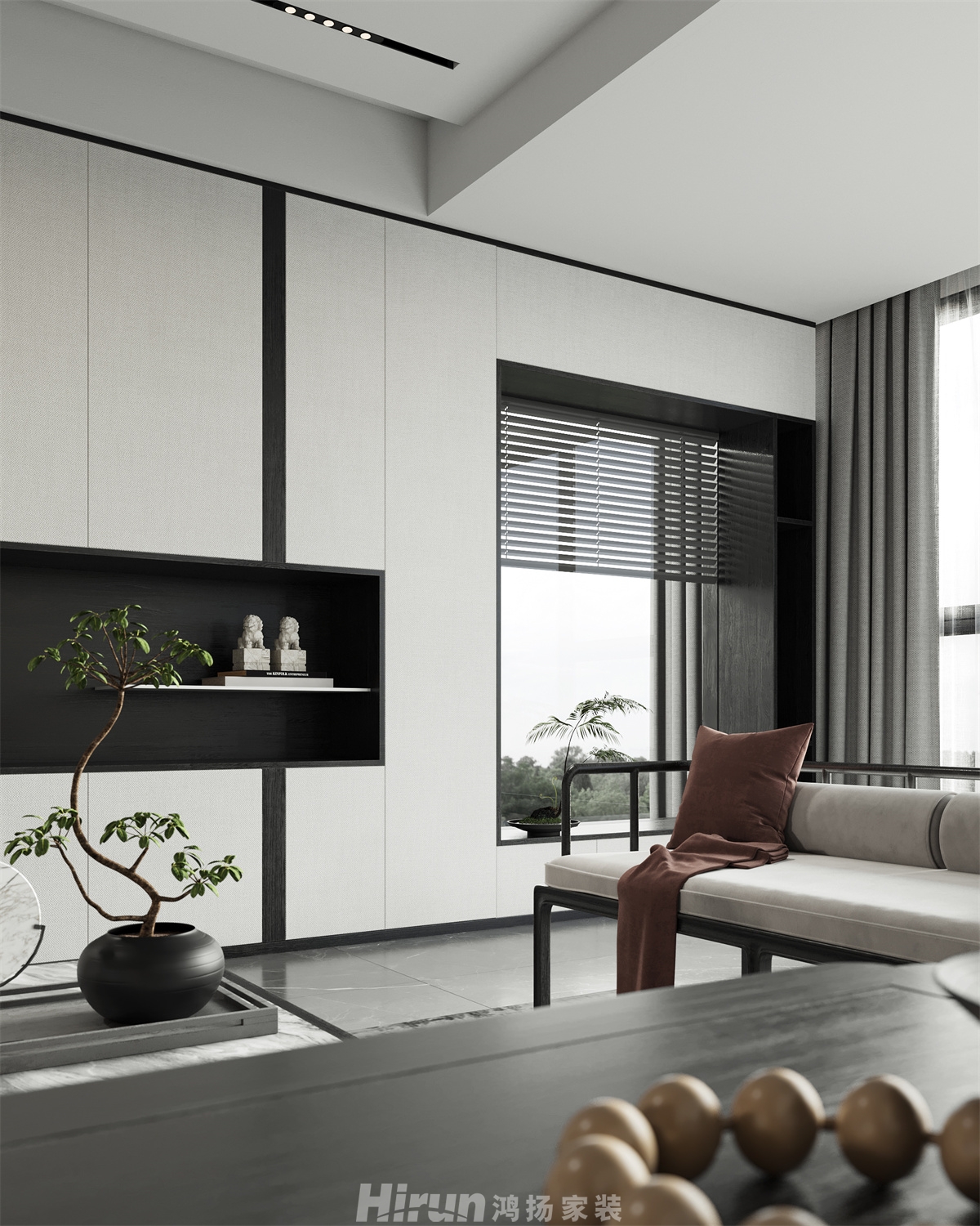 豐茂一中180㎡意境東方四居室 裝修案例效果圖-8