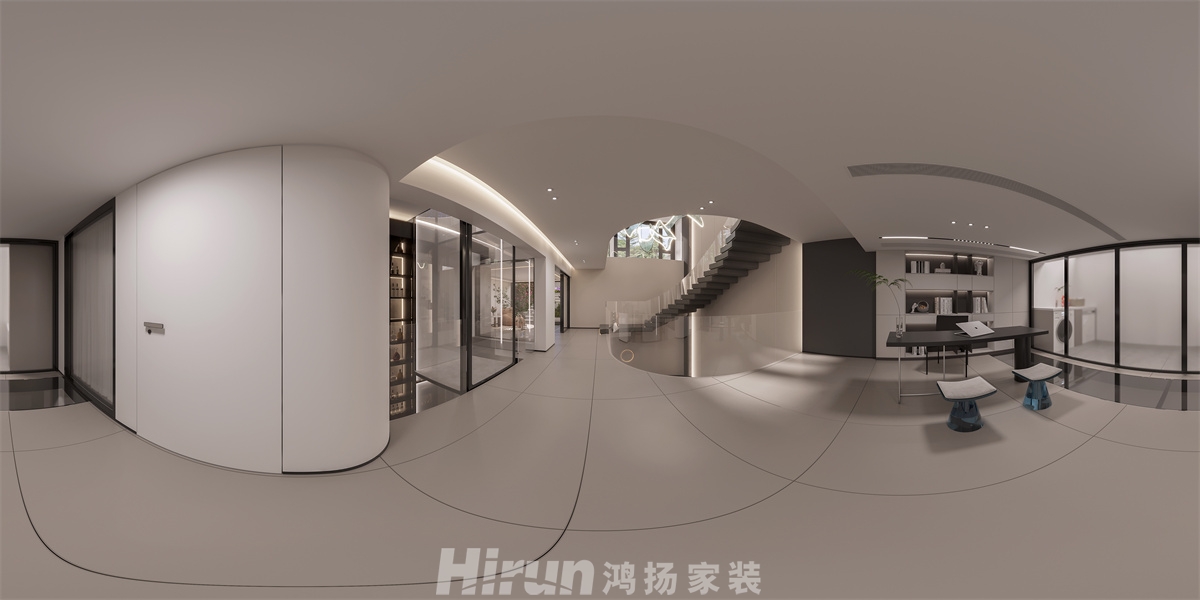 溪山悅400㎡極簡侘寂疊墅 裝修案例效果圖-2