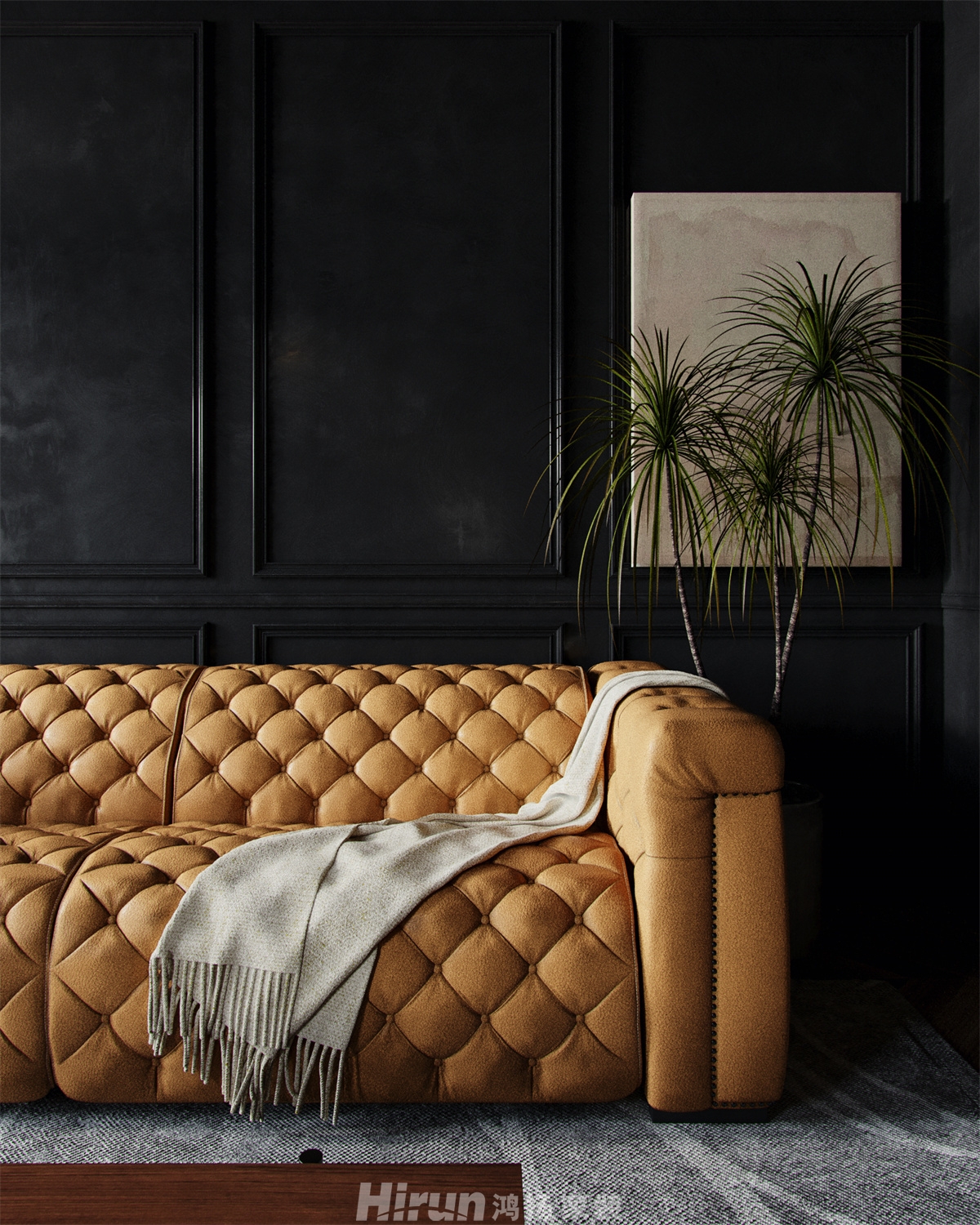 御龍灣220㎡復古風潮四居室 裝修案例效果圖-6