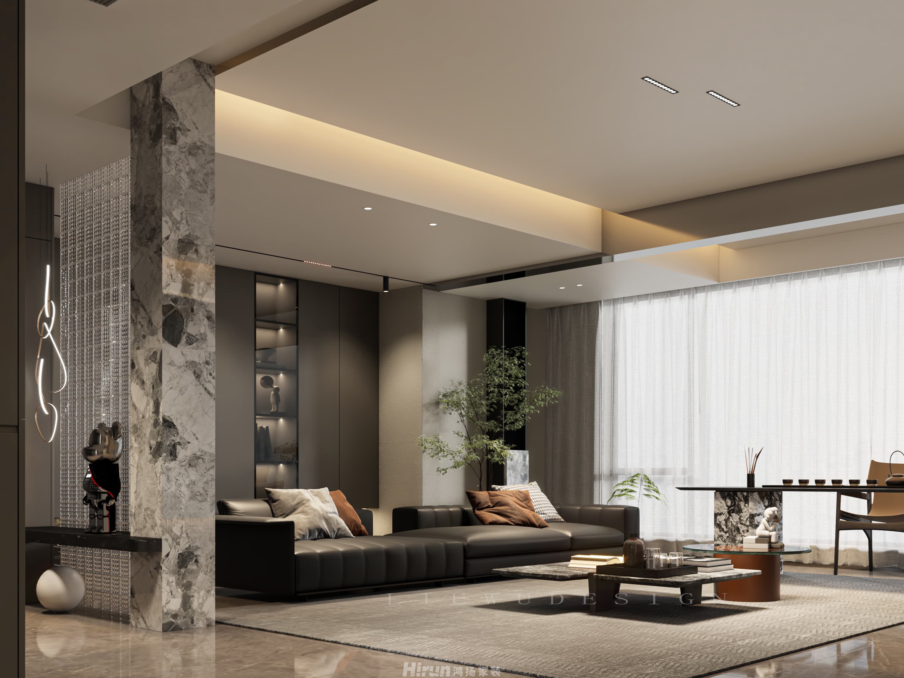 國欣向榮廣場170㎡雅致現代四居室 裝修案例效果圖-7