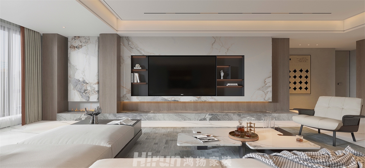 麓云國際320㎡雅致現代大平層 裝修案例效果圖-6