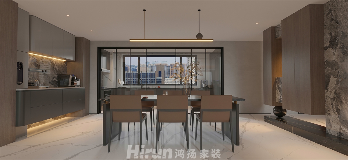 麓云國際320㎡雅致現代大平層 裝修案例效果圖-2