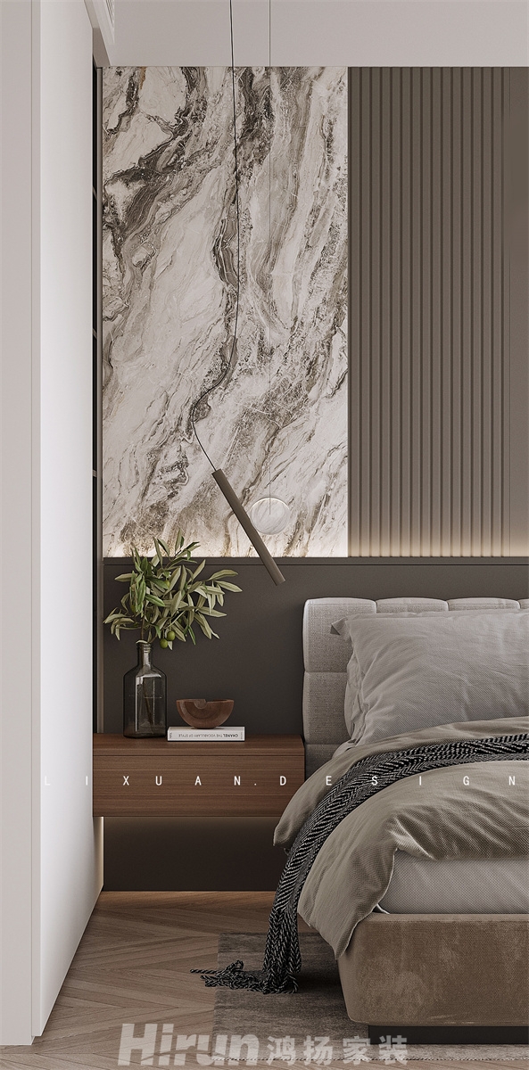 北辰瀚江府121㎡雅致現代三居室 裝修案例效果圖-2