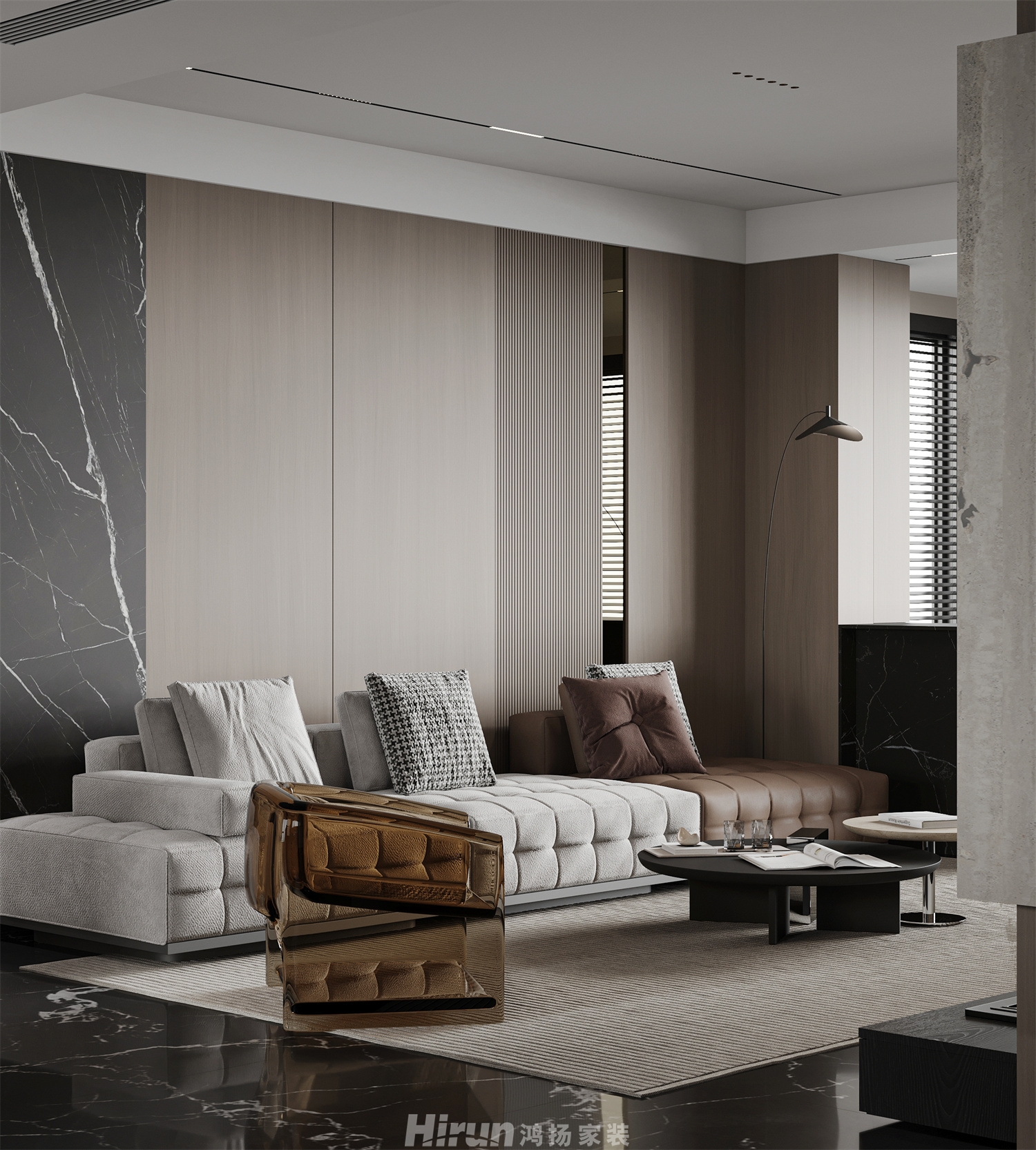 廣潤福園132㎡雅致現代三居室 裝修案例效果圖-9