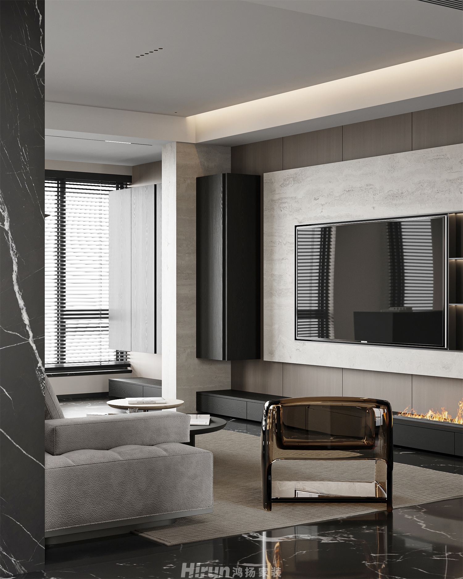 廣潤福園132㎡雅致現代三居室 裝修案例效果圖-8