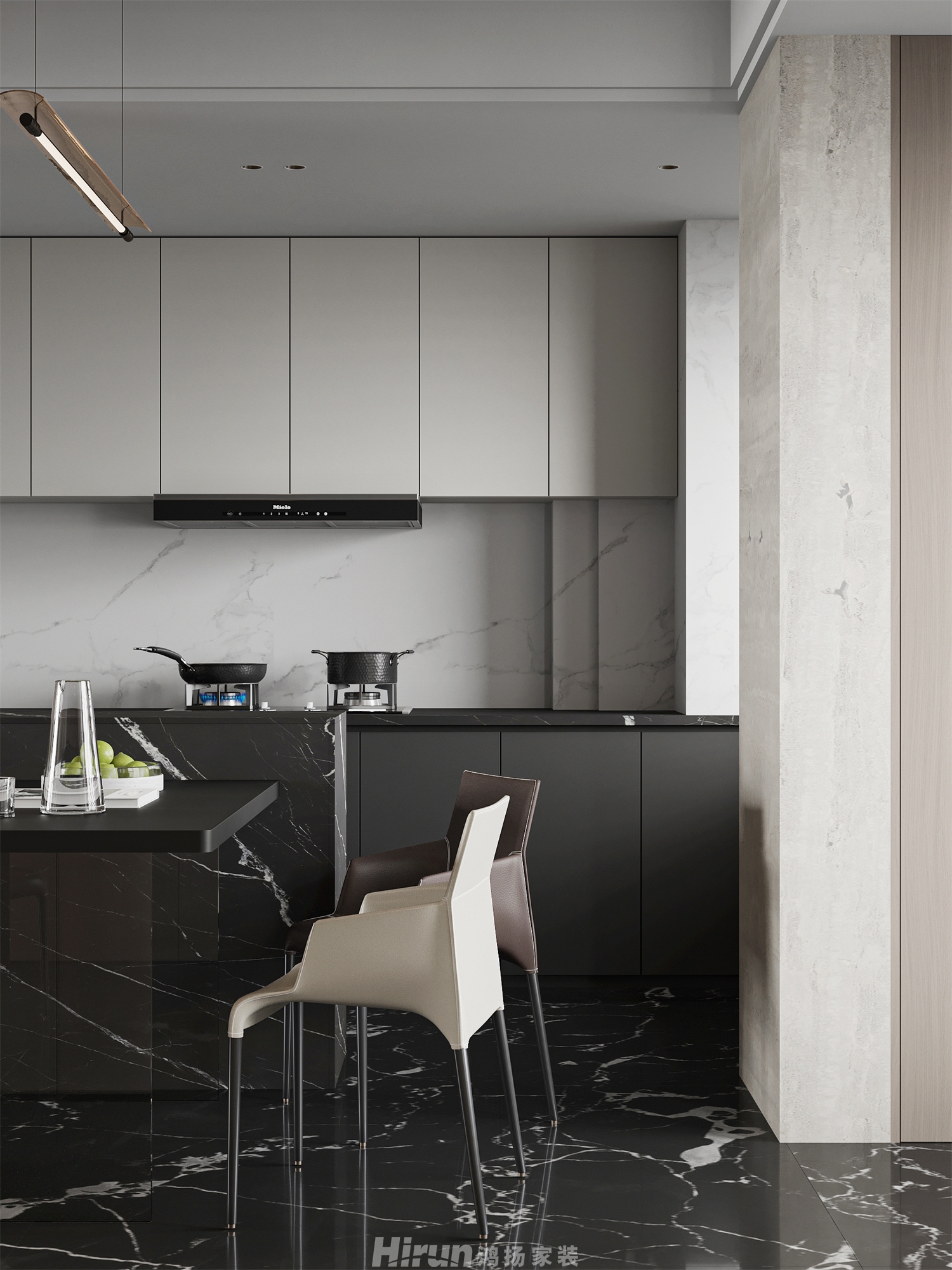 廣潤福園132㎡雅致現代三居室 裝修案例效果圖-5