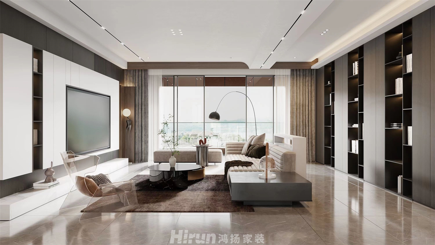 建發央著170㎡雅致現代四居室 裝修案例效果圖-2