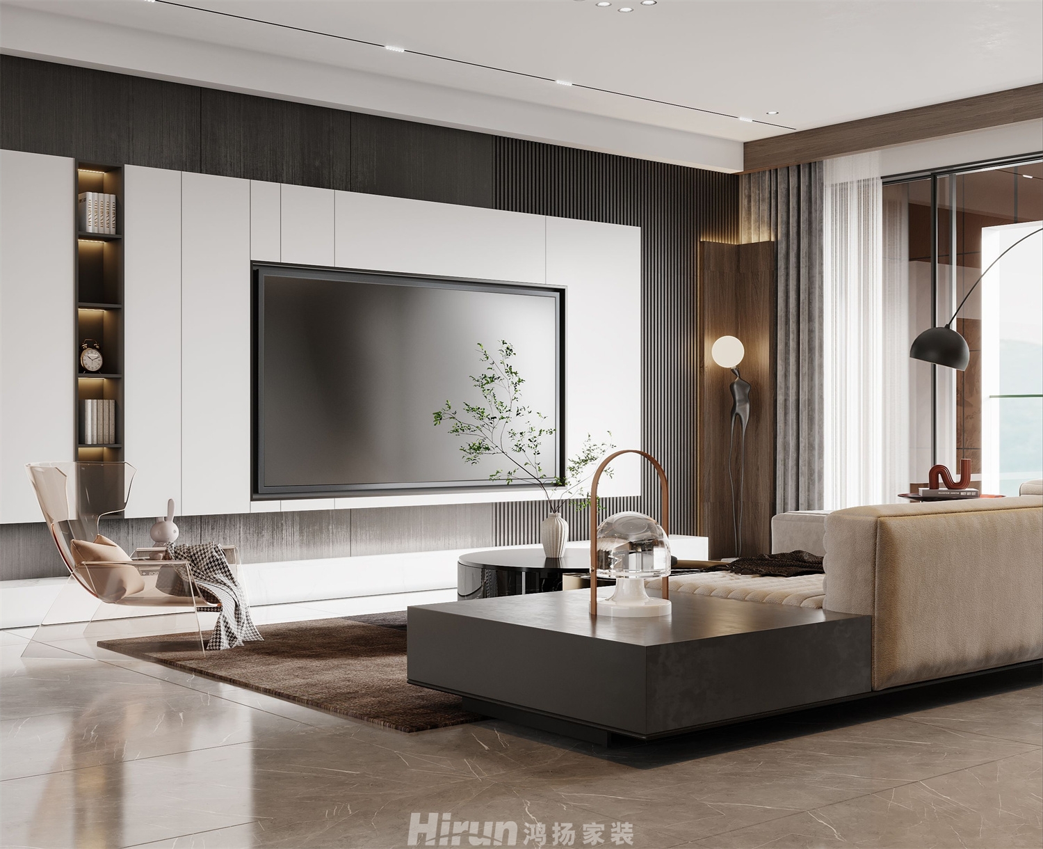 建發央著170㎡雅致現代四居室 裝修案例效果圖-6