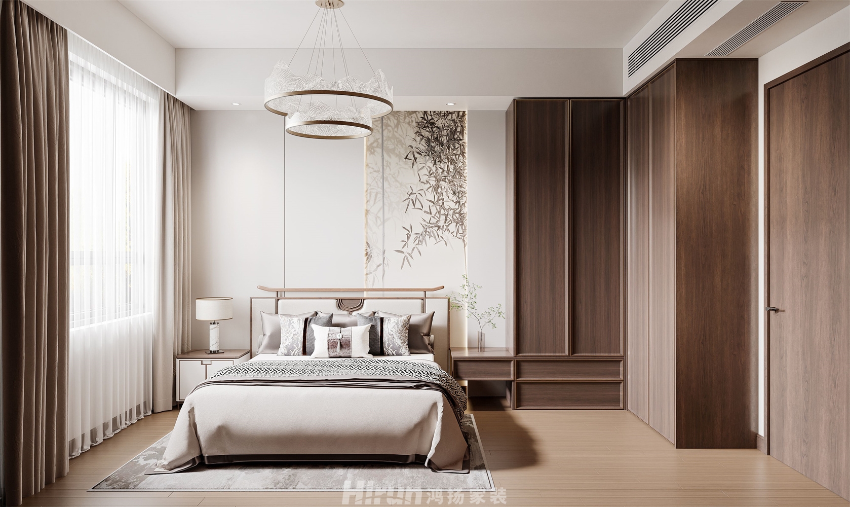 上置綠洲雅賓利146㎡意境東方四居室 裝修案例效果圖-2