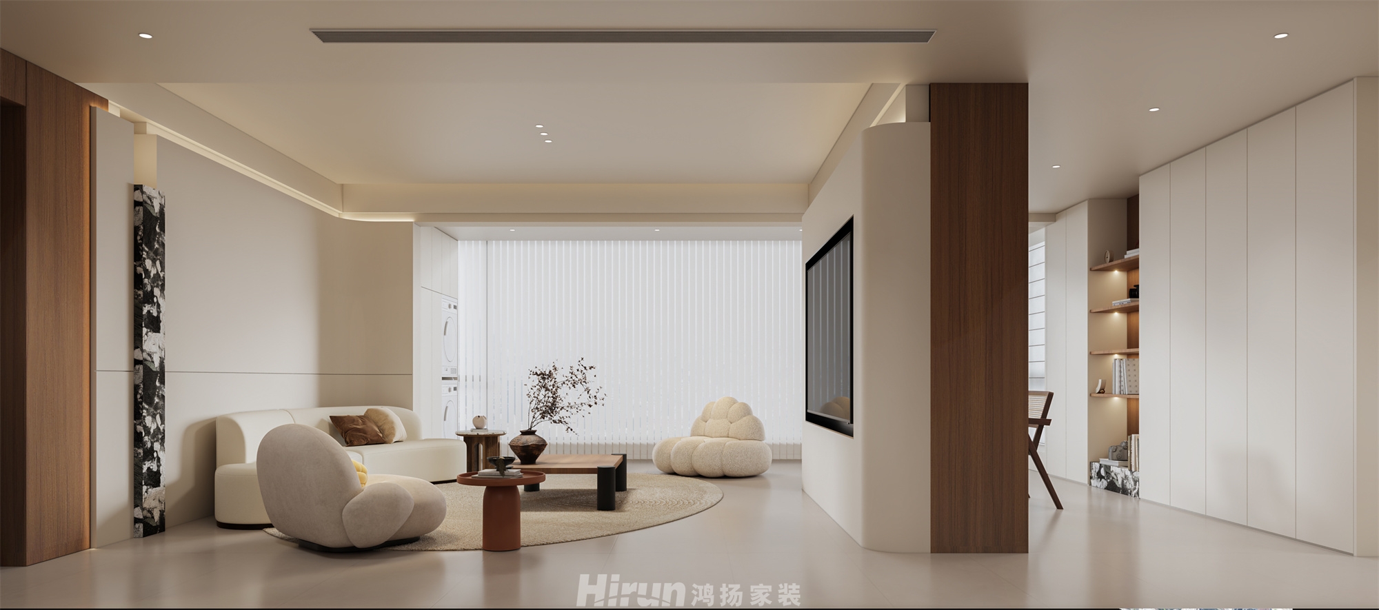 中建鈺和城165㎡雅致現代四居室 裝修案例效果圖-1