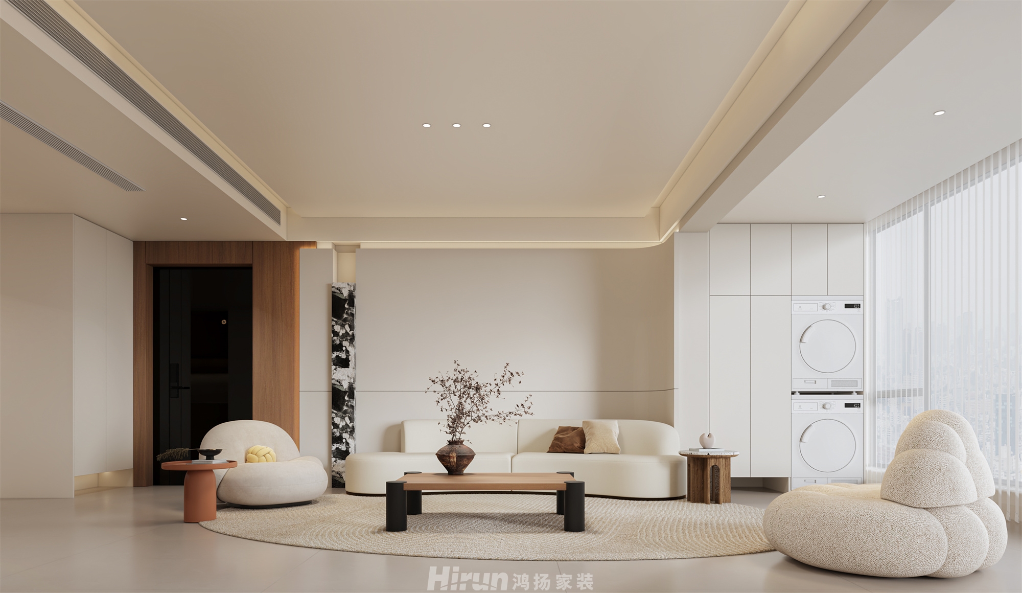 中建鈺和城165㎡雅致現代四居室 裝修案例效果圖-5