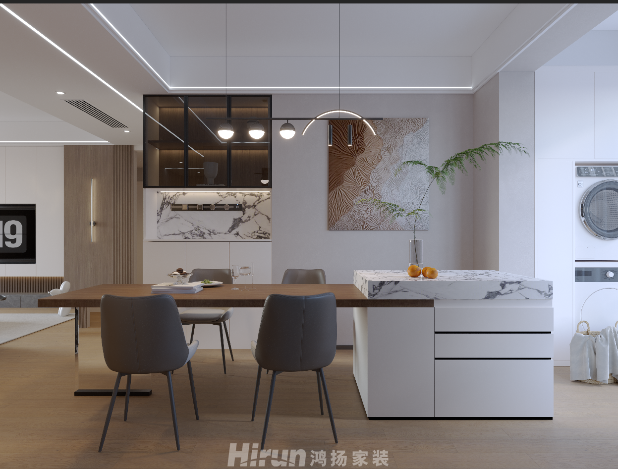 梅溪青秀110㎡雅致現代三居室 裝修案例效果圖-4