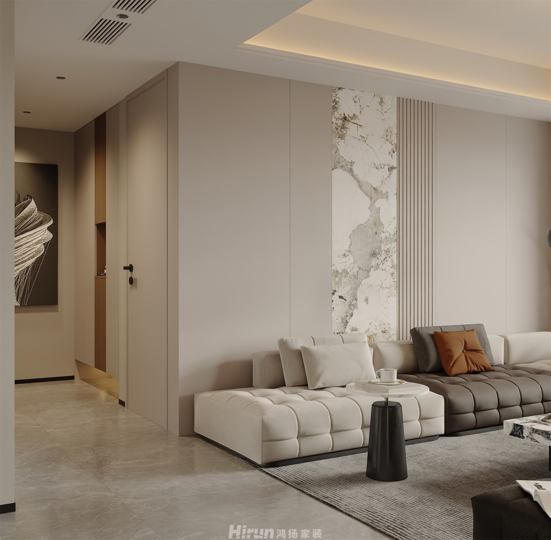 洋湖晴翠140㎡雅致現(xiàn)代四居室 裝修案例效果圖-5