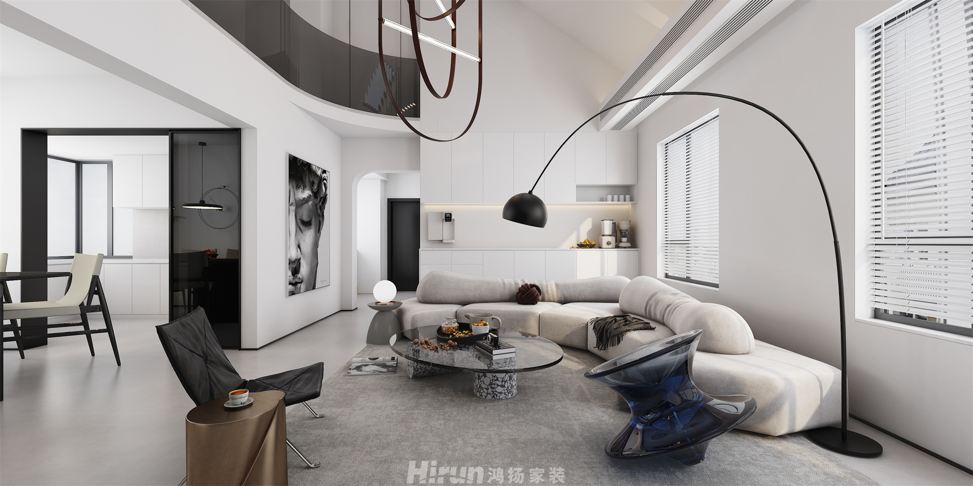 鳳凰城195㎡極簡侘寂大平層 裝修案例效果圖-4