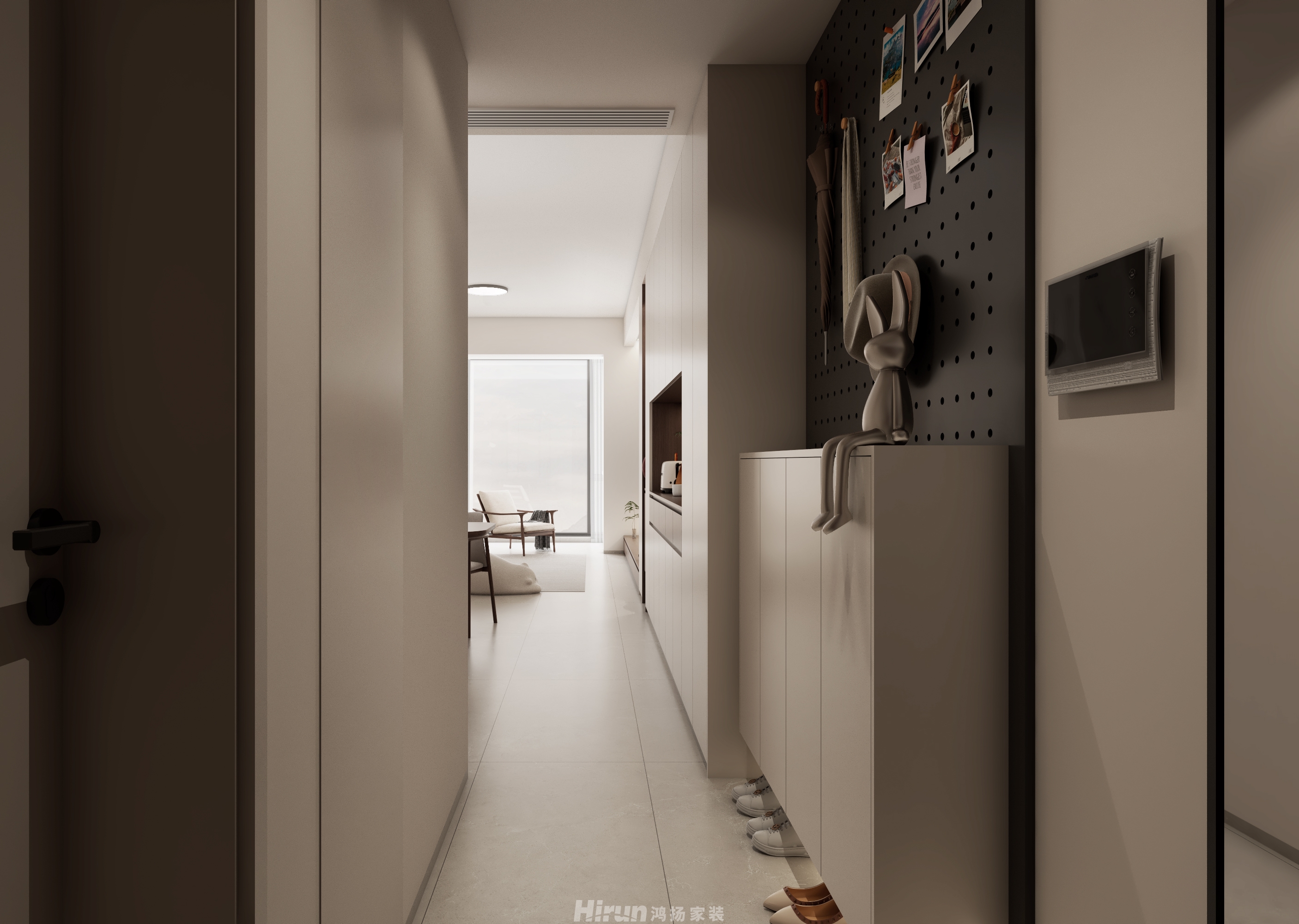 恒基凱旋門84㎡雅致現代二居室 裝修案例效果圖-3