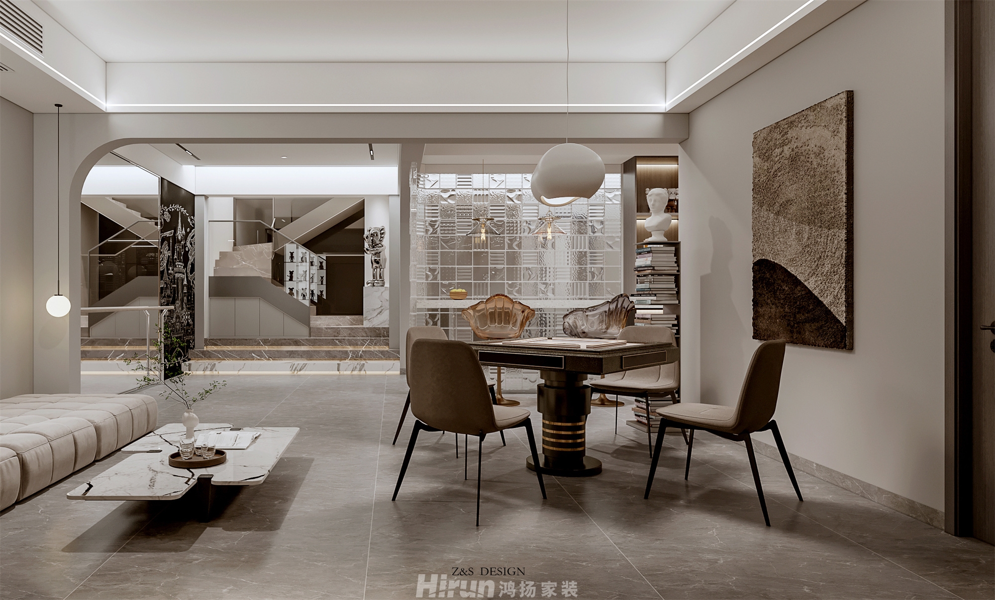 大漢湖山閱540㎡雅致現代別墅 裝修案例效果圖-9