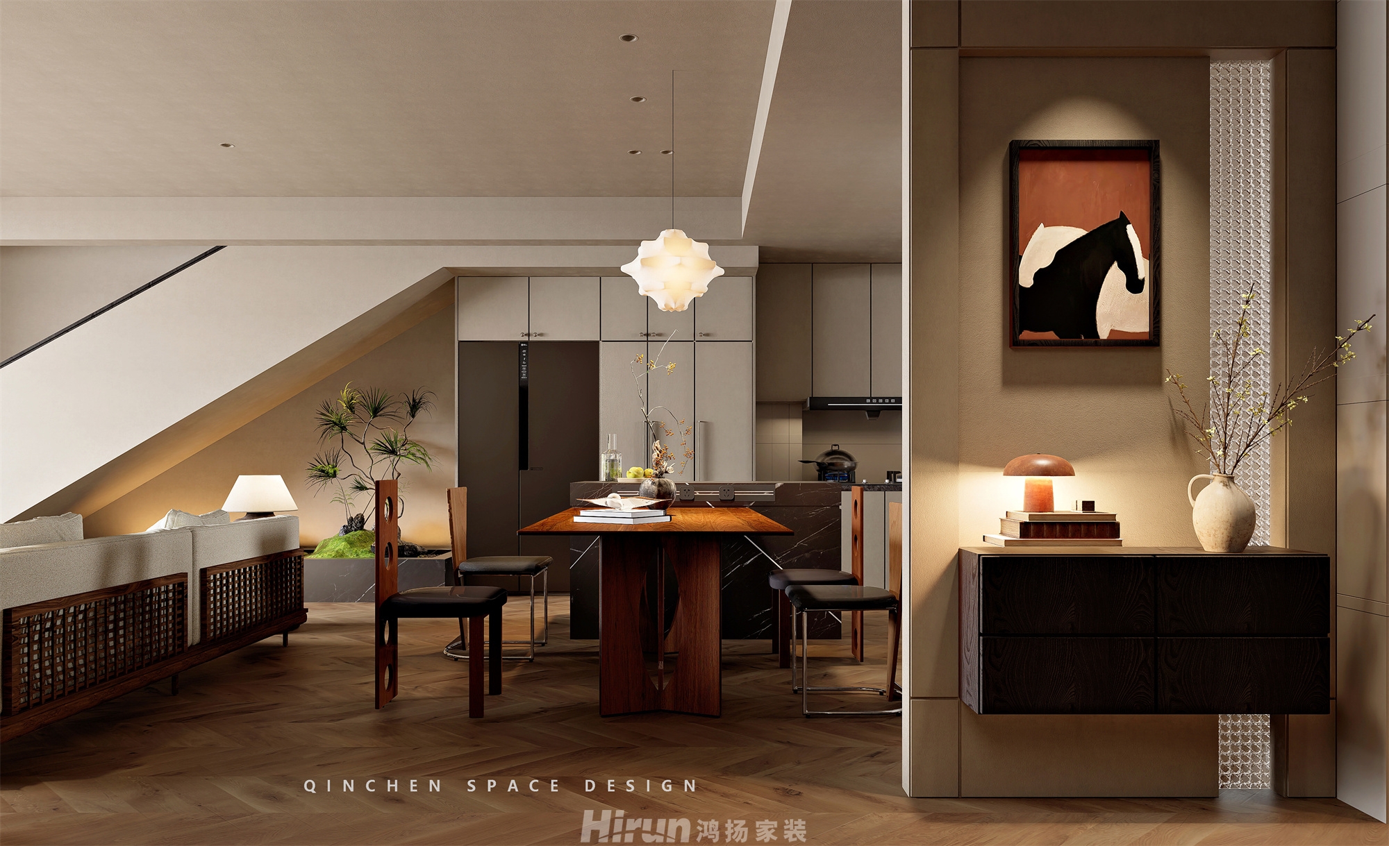 建發和著300㎡復古風潮疊墅 裝修案例效果圖-8