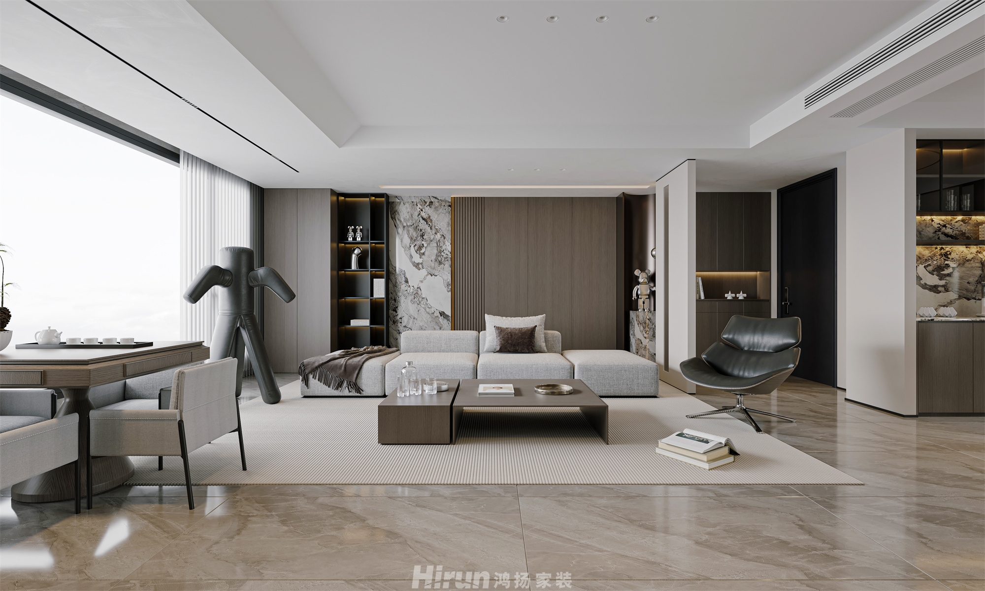 大都匯天悅170㎡新裝飾主義四居室 裝修案例效果圖-1