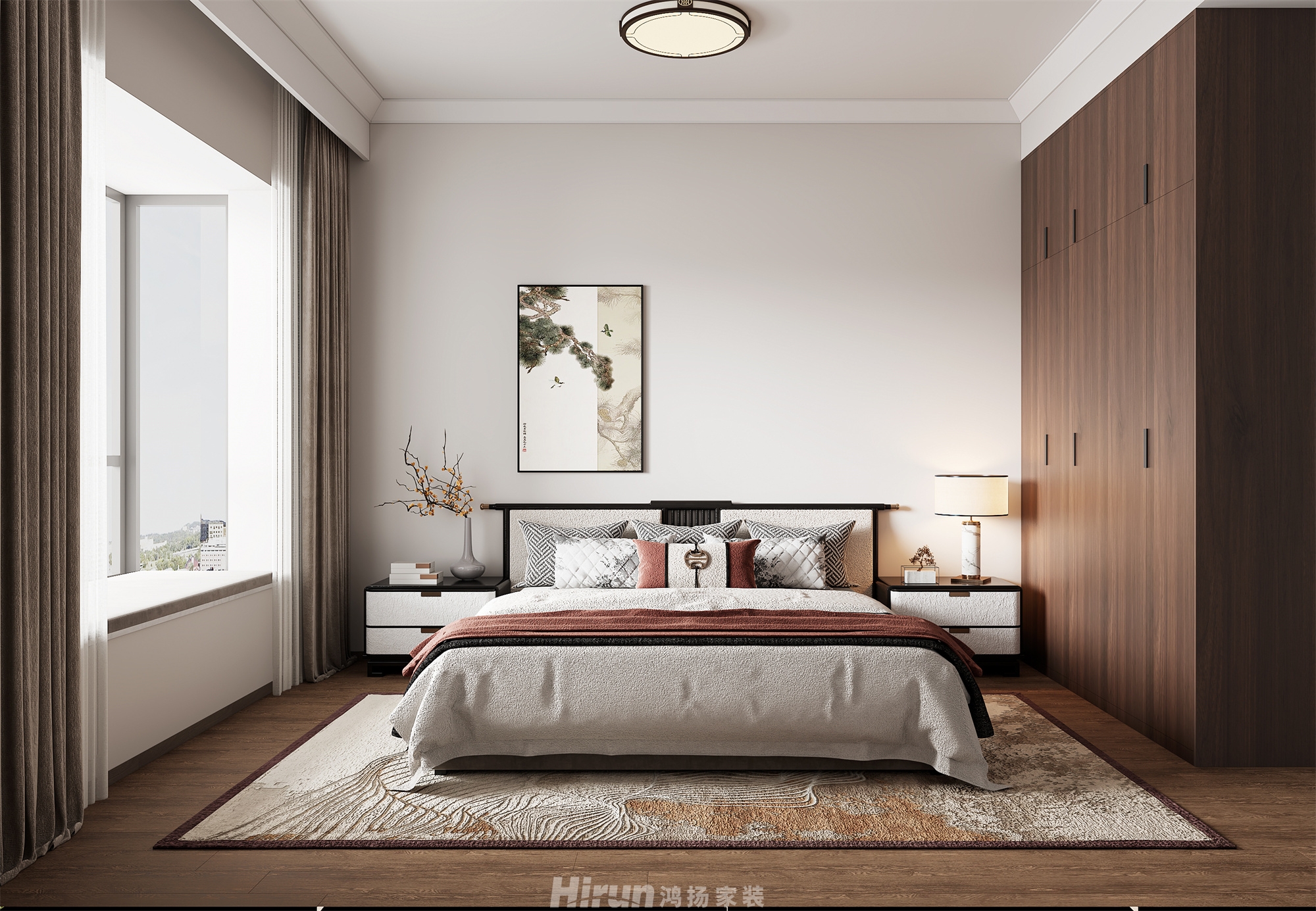 公園央著155㎡意境東方四居室 裝修案例效果圖-7