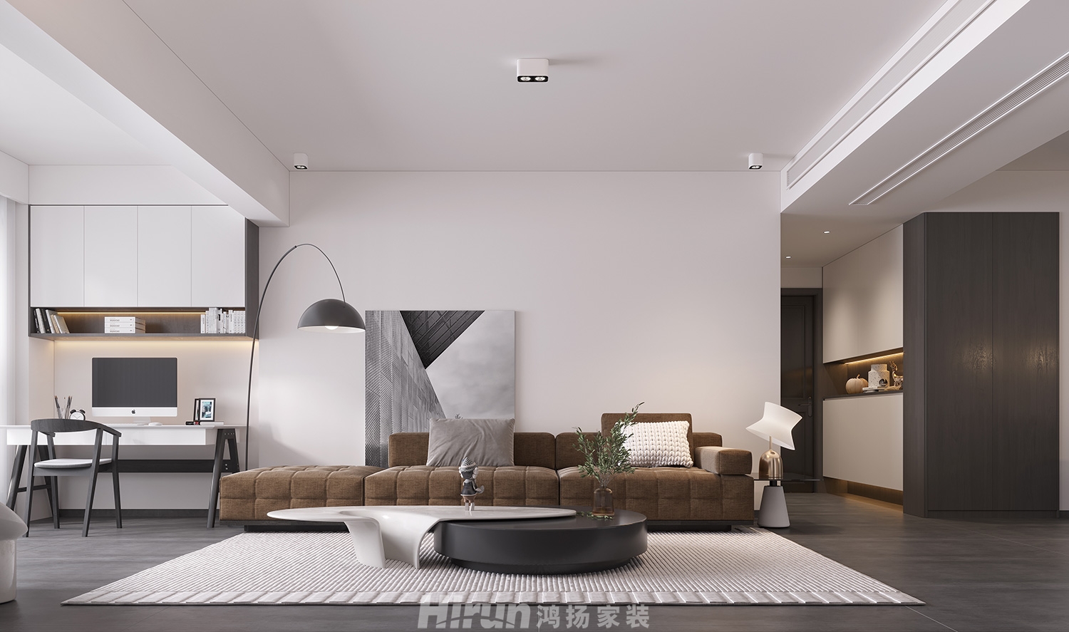 長房明宸府140㎡雅致現代四居室 裝修案例效果圖-5