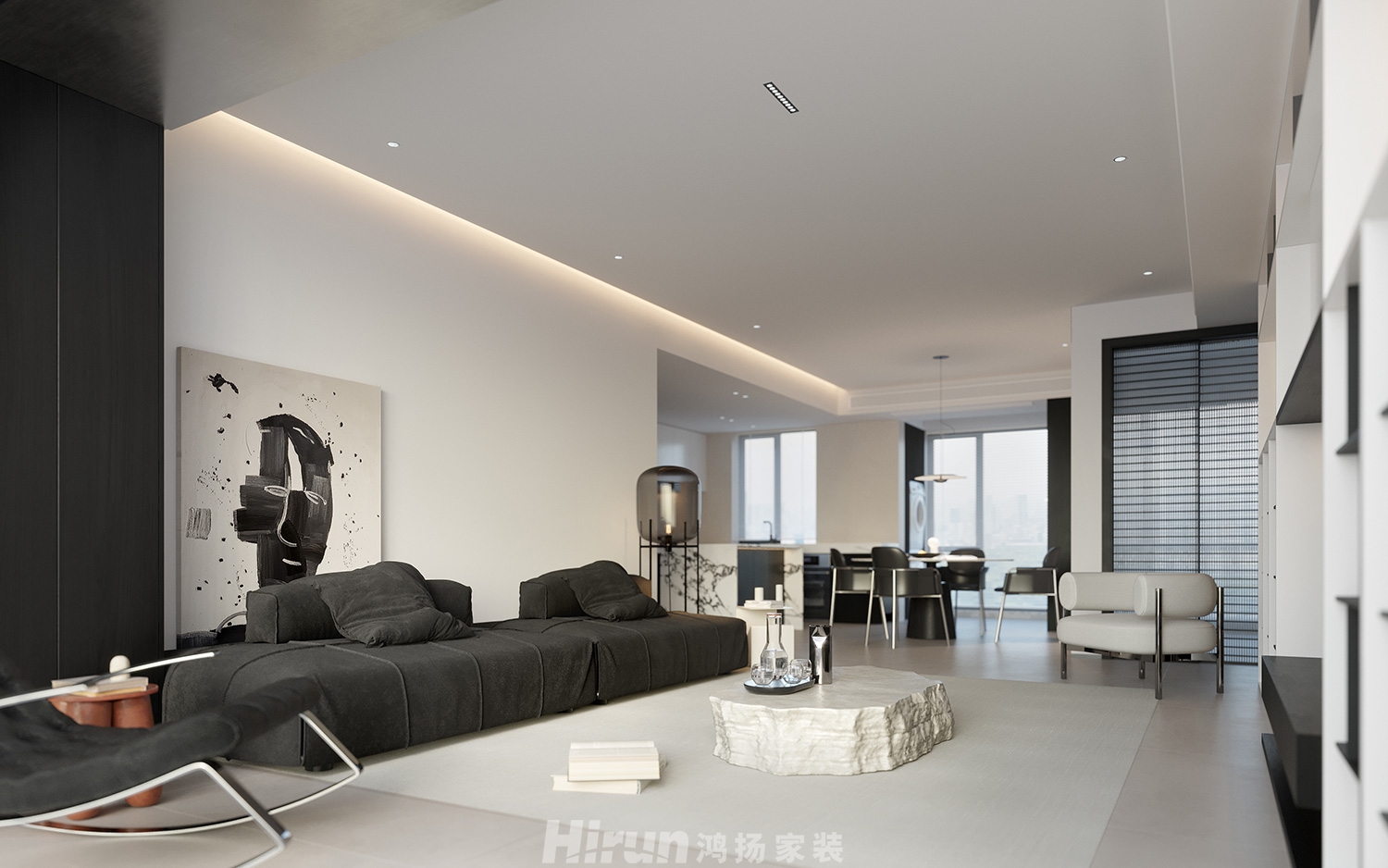 中建鈺和城140㎡雅致現代四居室 裝修案例效果圖-6