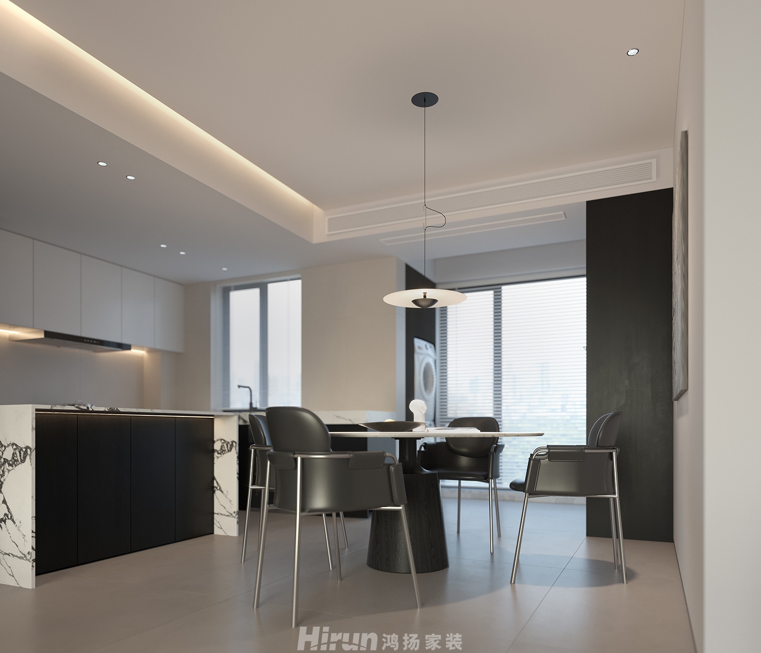 中建鈺和城140㎡雅致現代四居室 裝修案例效果圖-5