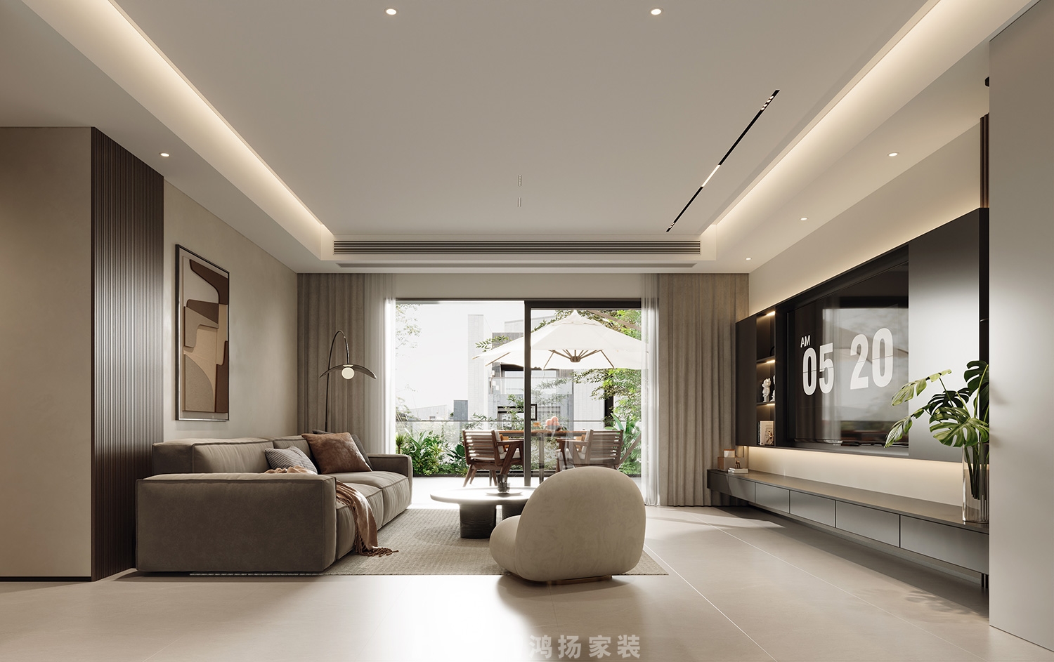 福天藏郡院子180㎡雅致現(xiàn)代四居室 裝修案例效果圖-8