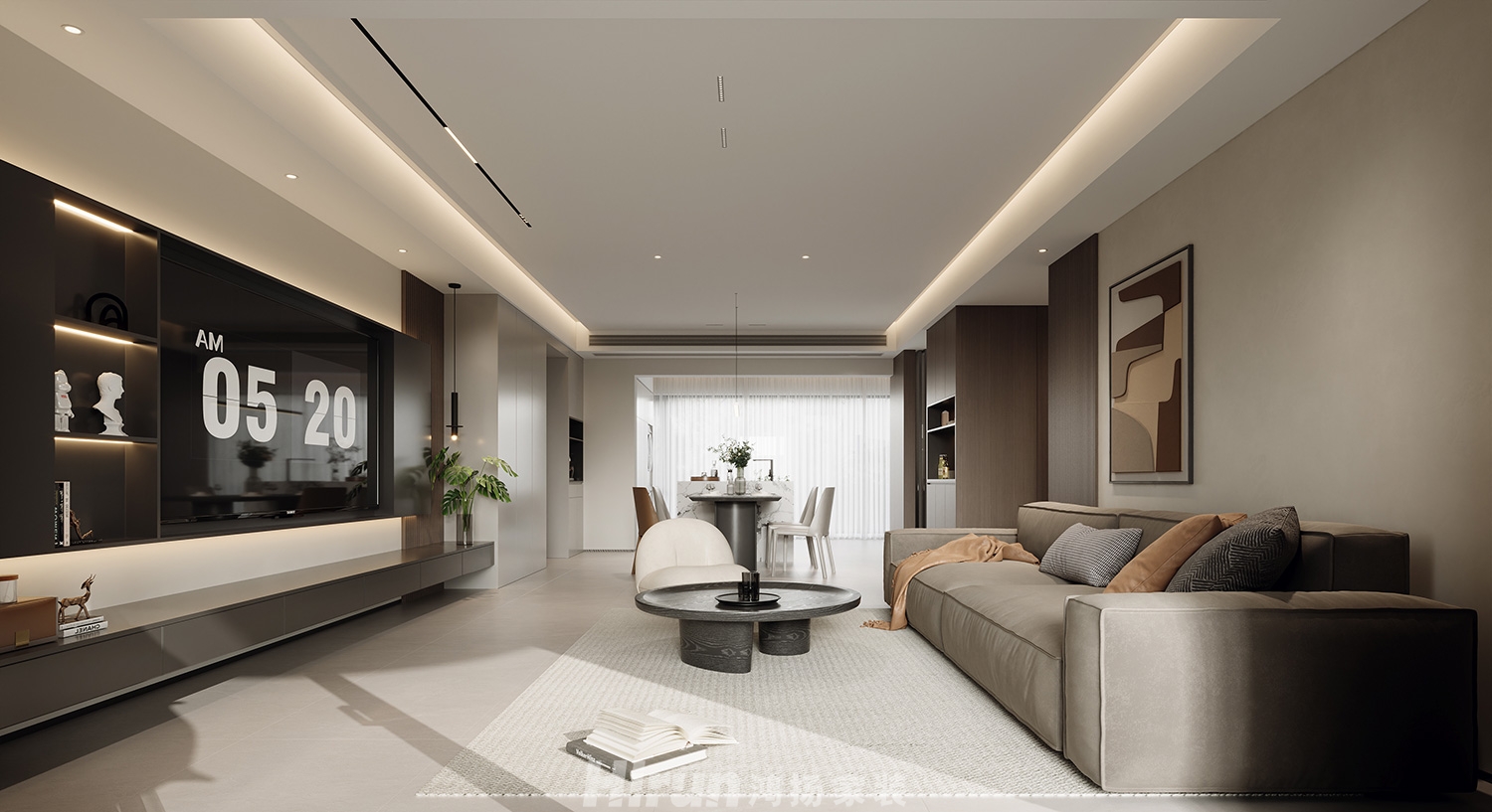 福天藏郡院子180㎡雅致現(xiàn)代四居室 裝修案例效果圖-7