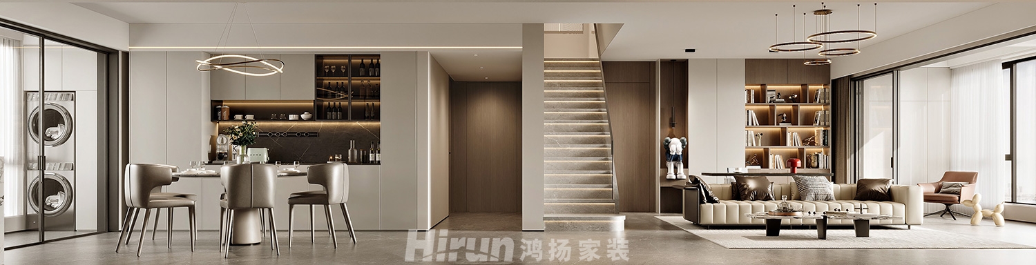 華潤置地潤樾府220㎡新裝飾主義復式 裝修案例效果圖-4