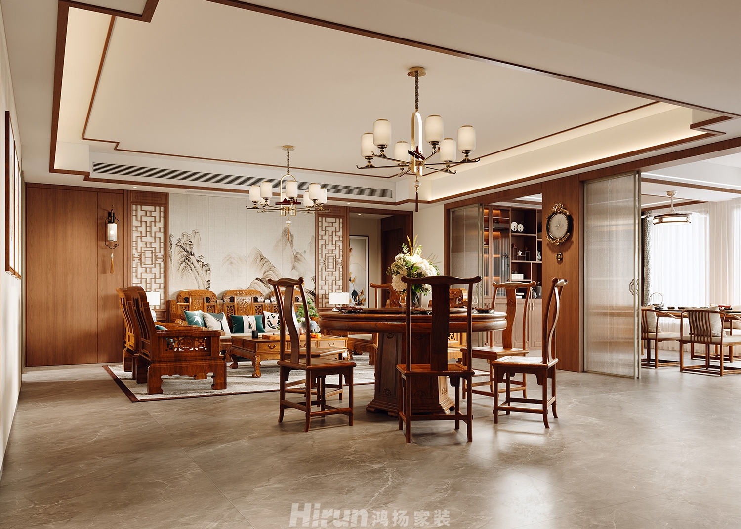 麓隱桐溪350㎡寫意木構別墅 裝修案例效果圖-6