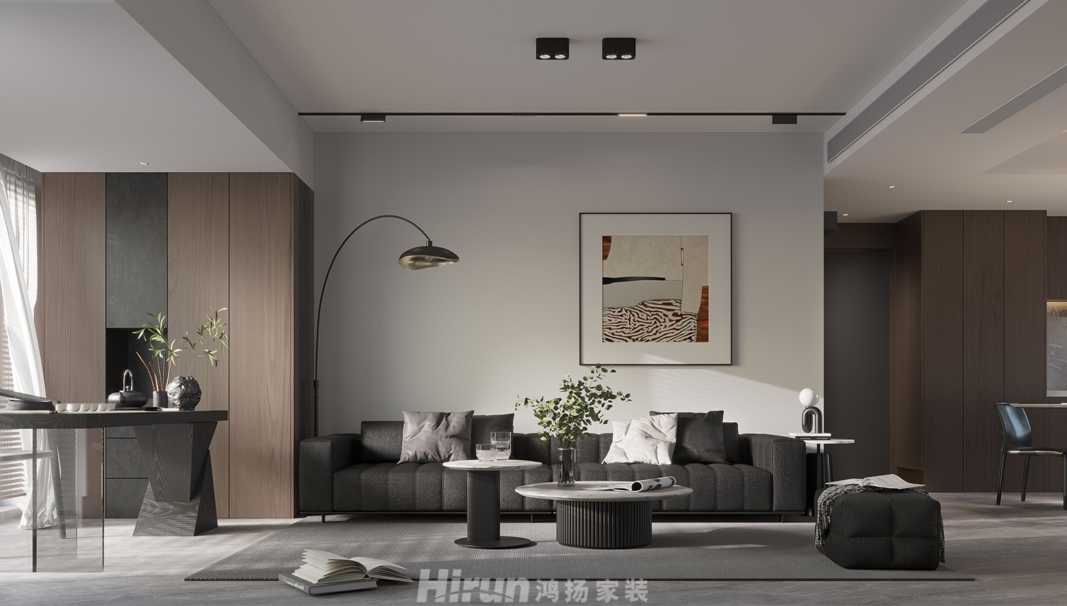 漢唐翰林府140㎡雅致現(xiàn)代四居室 裝修案例效果圖-4