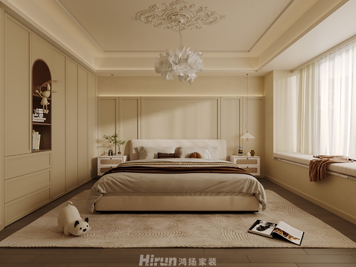 時代·建發和著（精裝房改造）182㎡優雅繽紛大平層 裝修案例效果圖-2