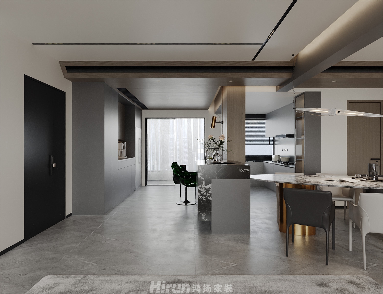 茂華國際湘160㎡雅致現(xiàn)代四居室 裝修案例效果圖-5