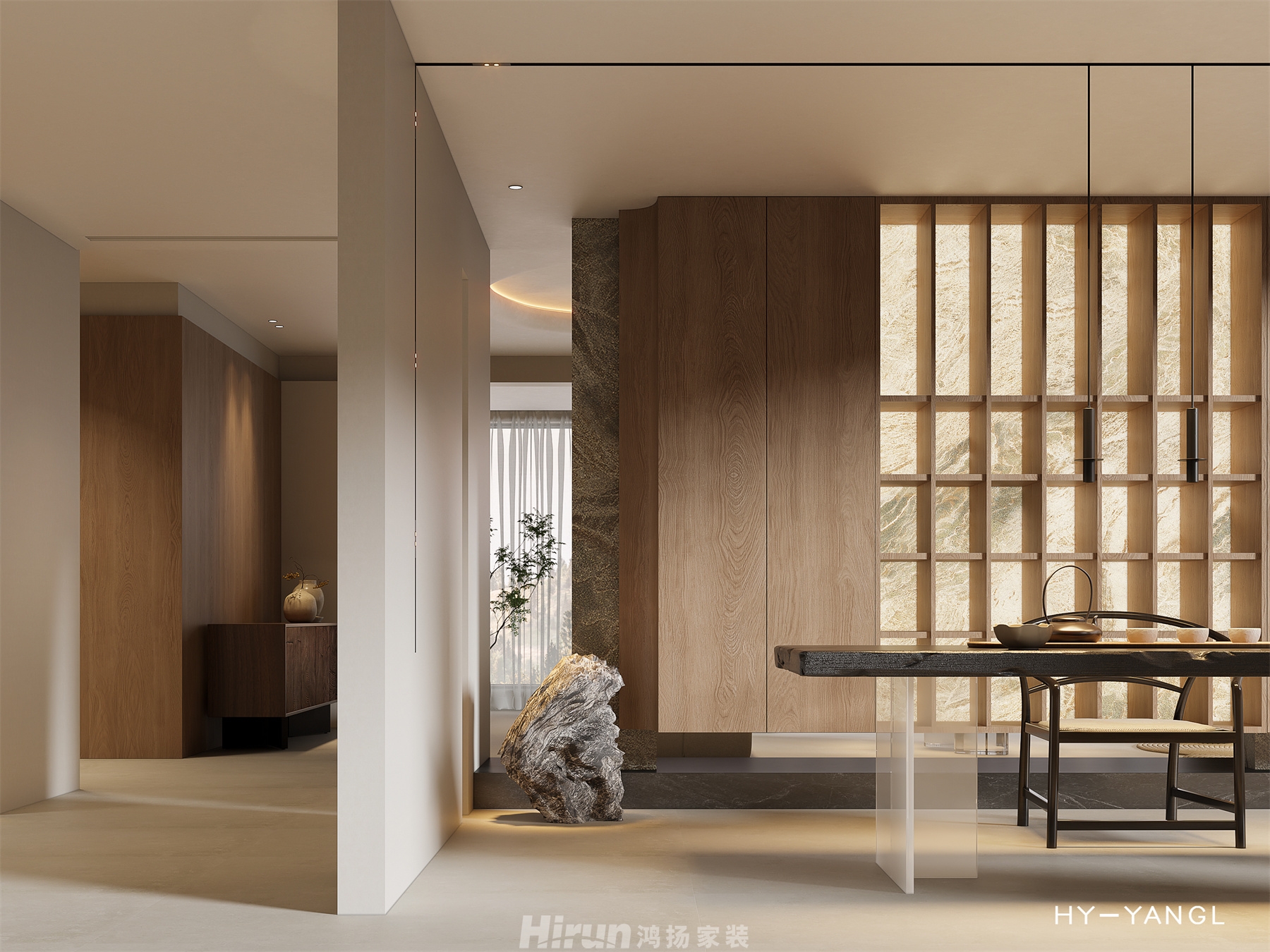 麓隱桐溪220㎡意境東方大平層 裝修案例效果圖-6